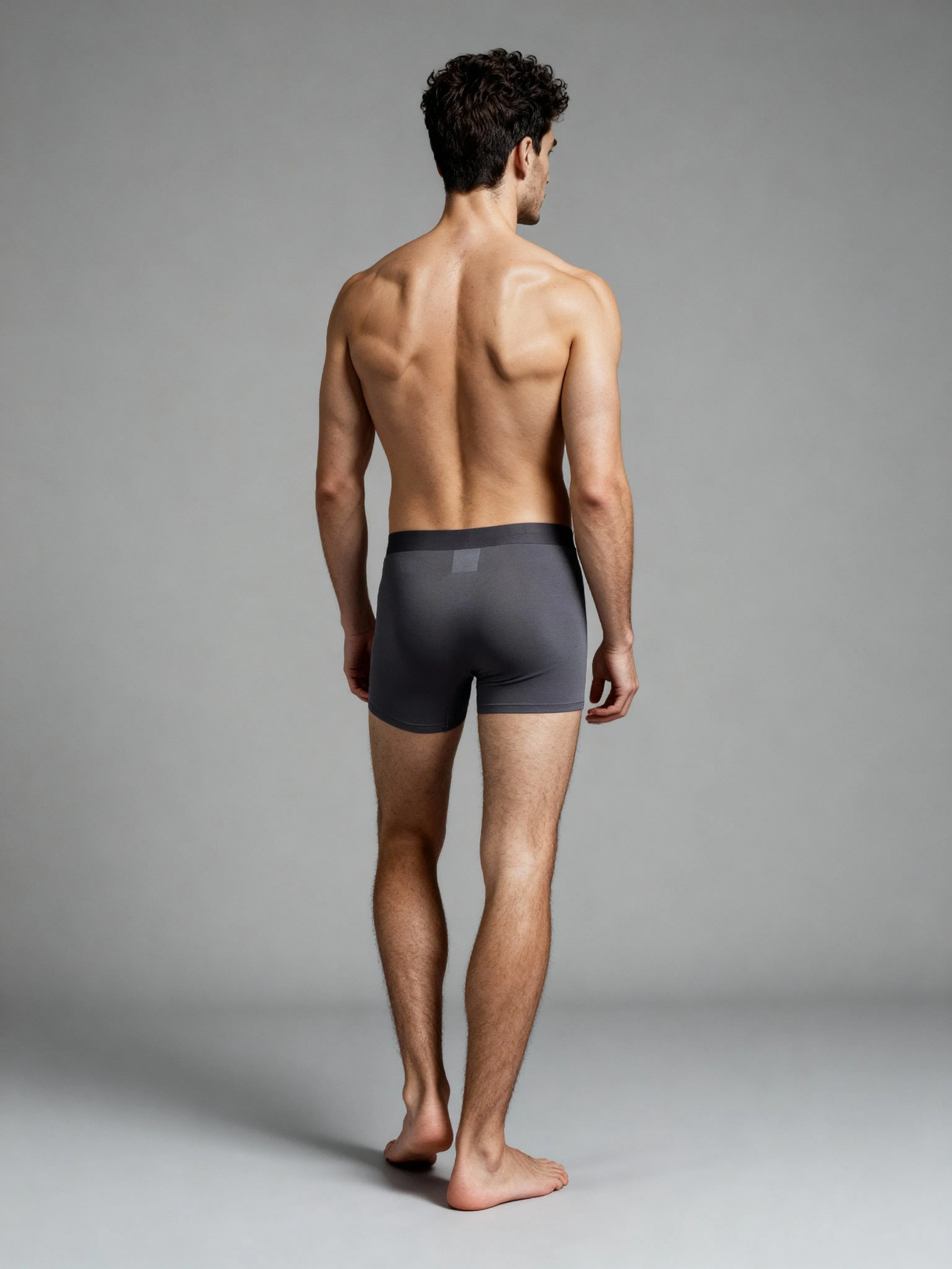 Men V Walks Dark Grey Solid Premium Elastic Trunk by Manaca