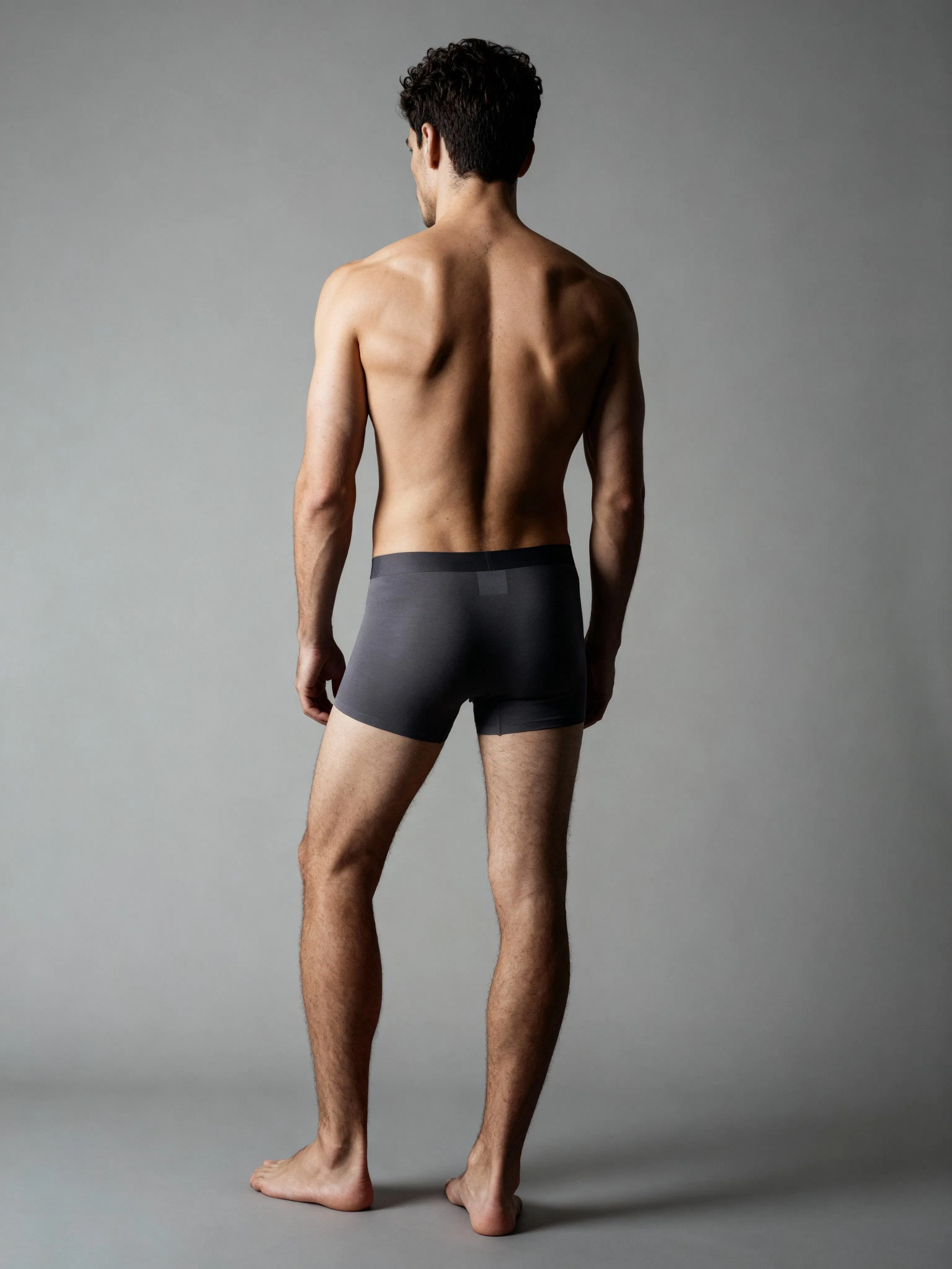 Men V Walks Dark Grey Solid Premium Elastic Trunk by Manaca