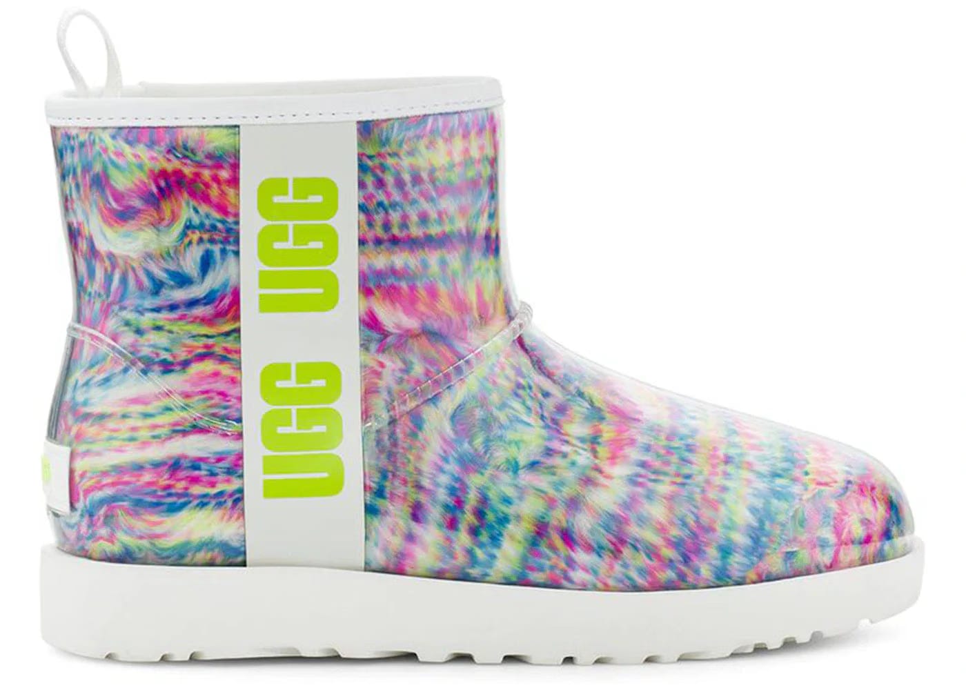 Ugg Classic Clear Mini Pixelate Boot White Womens