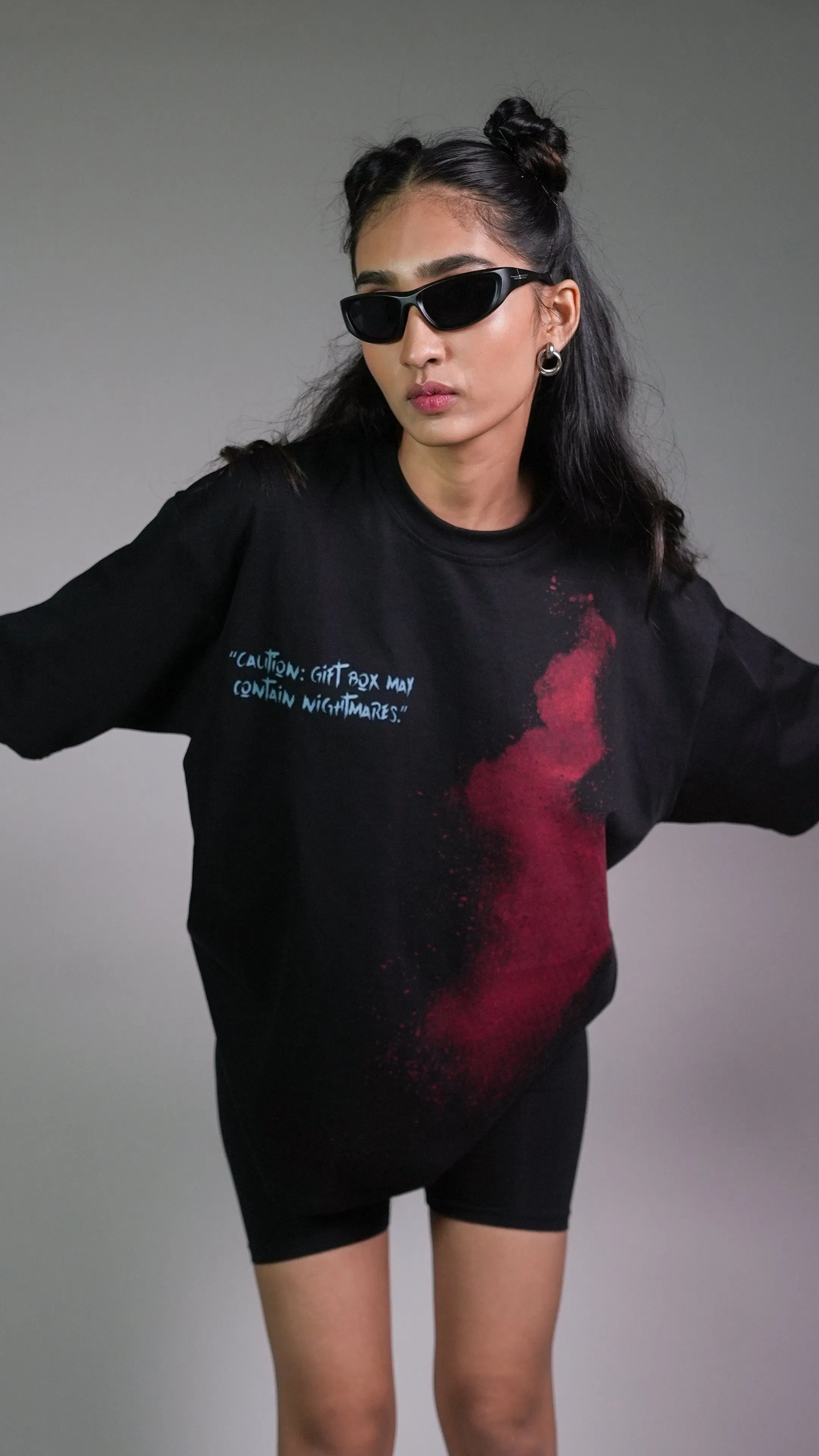 DARK SECRET BLACK WOMEN’S OVERSIZED T-SHIRT