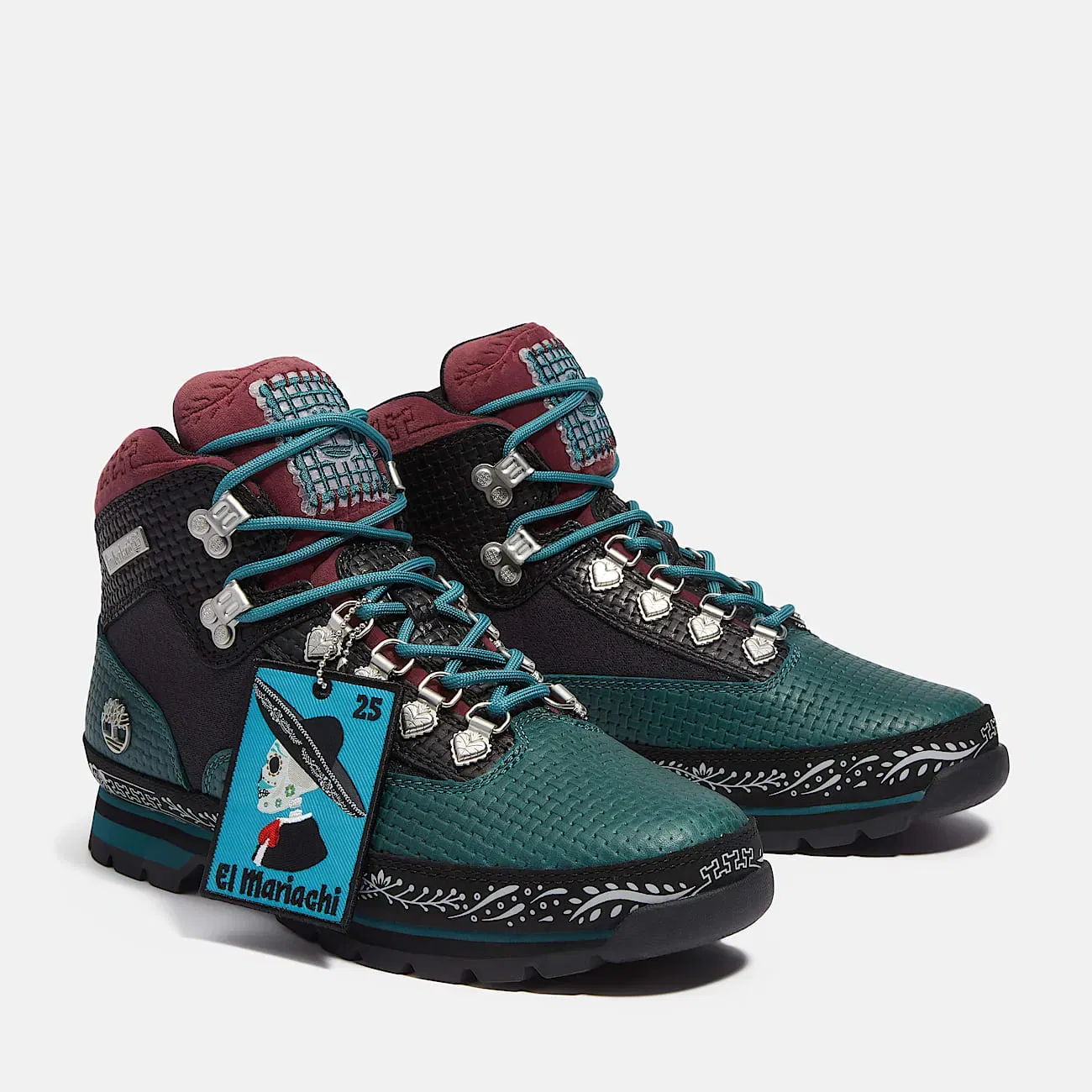 Timberland Euro Hiker Mid Lace Up Dia De Los Muertos Teal