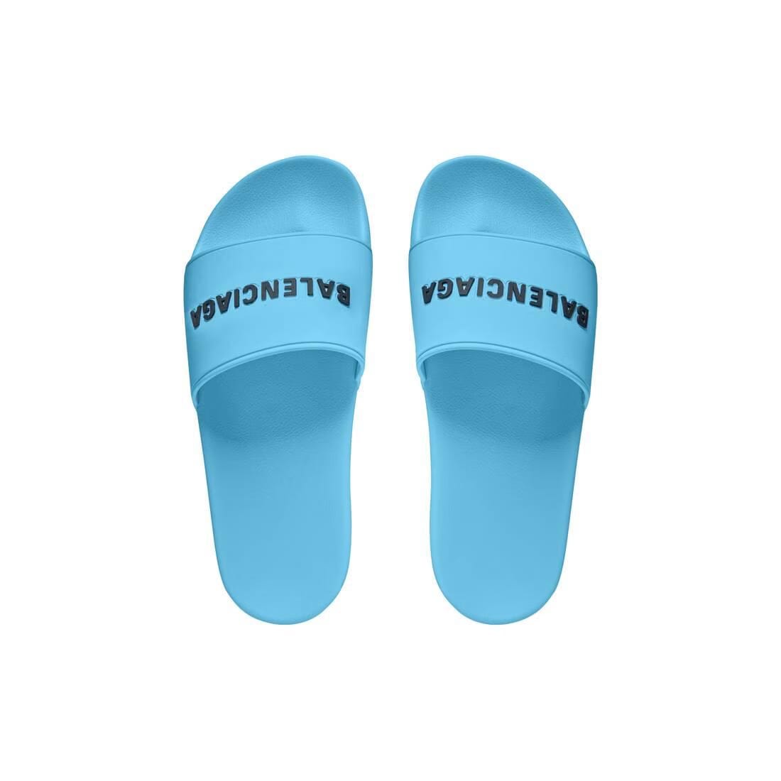 Balenciaga Logo Sliders Sky Blue