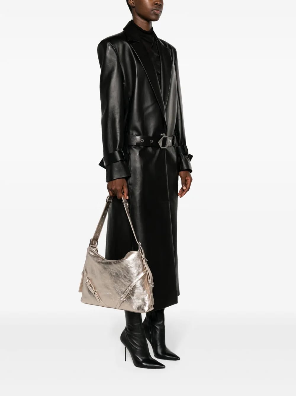 medium Voyou laminated shoulder bag