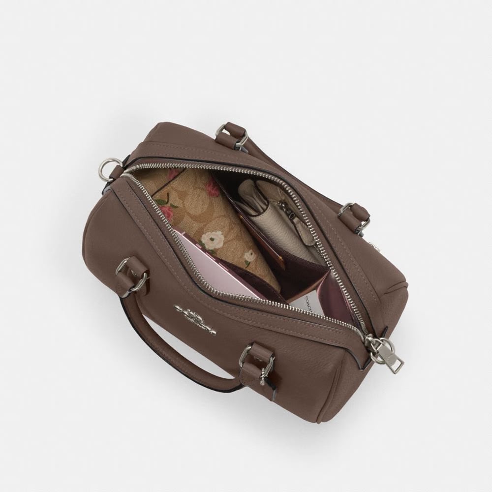 Coach Rowan Satchel Bag Gunmetal Dark Stone