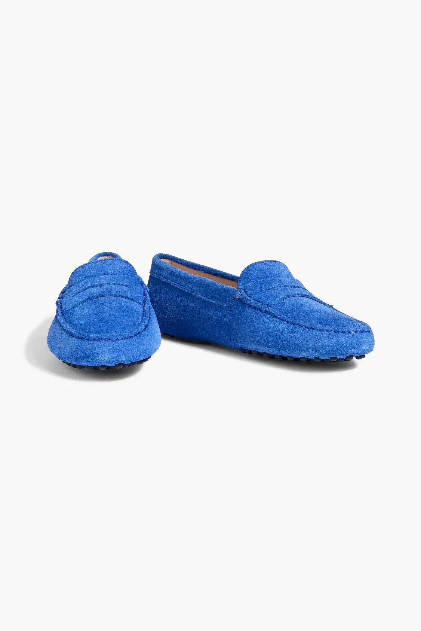 Tod's Gommino Suede Loafers Bright Blue Women's