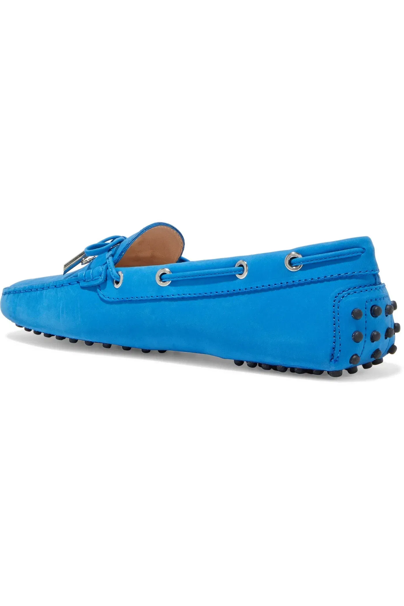 Tod's Heaven Laccetto Logo-Embellished Nubuck Loafers Blue Women's