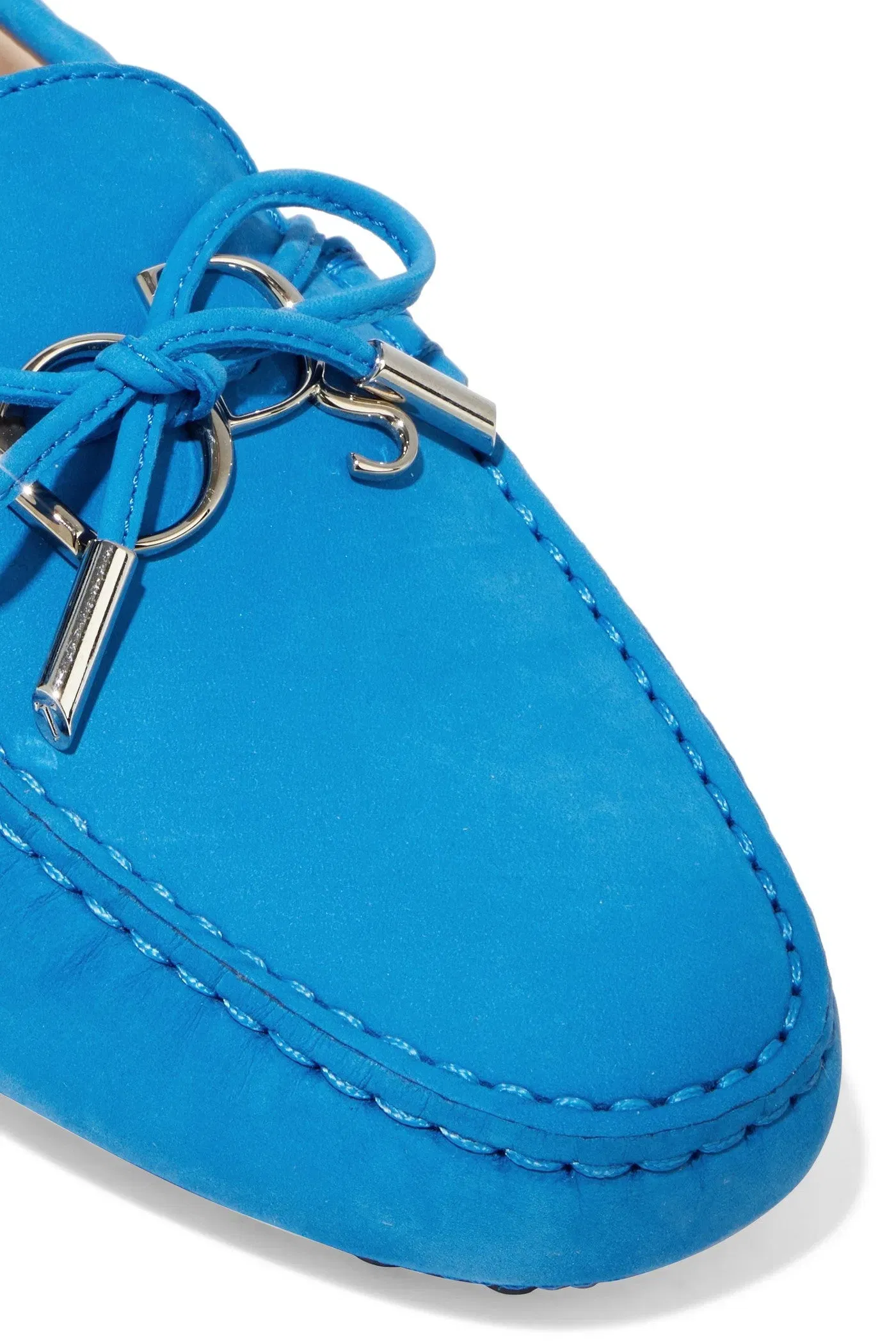 Tod's Heaven Laccetto Logo-Embellished Nubuck Loafers Blue Women's