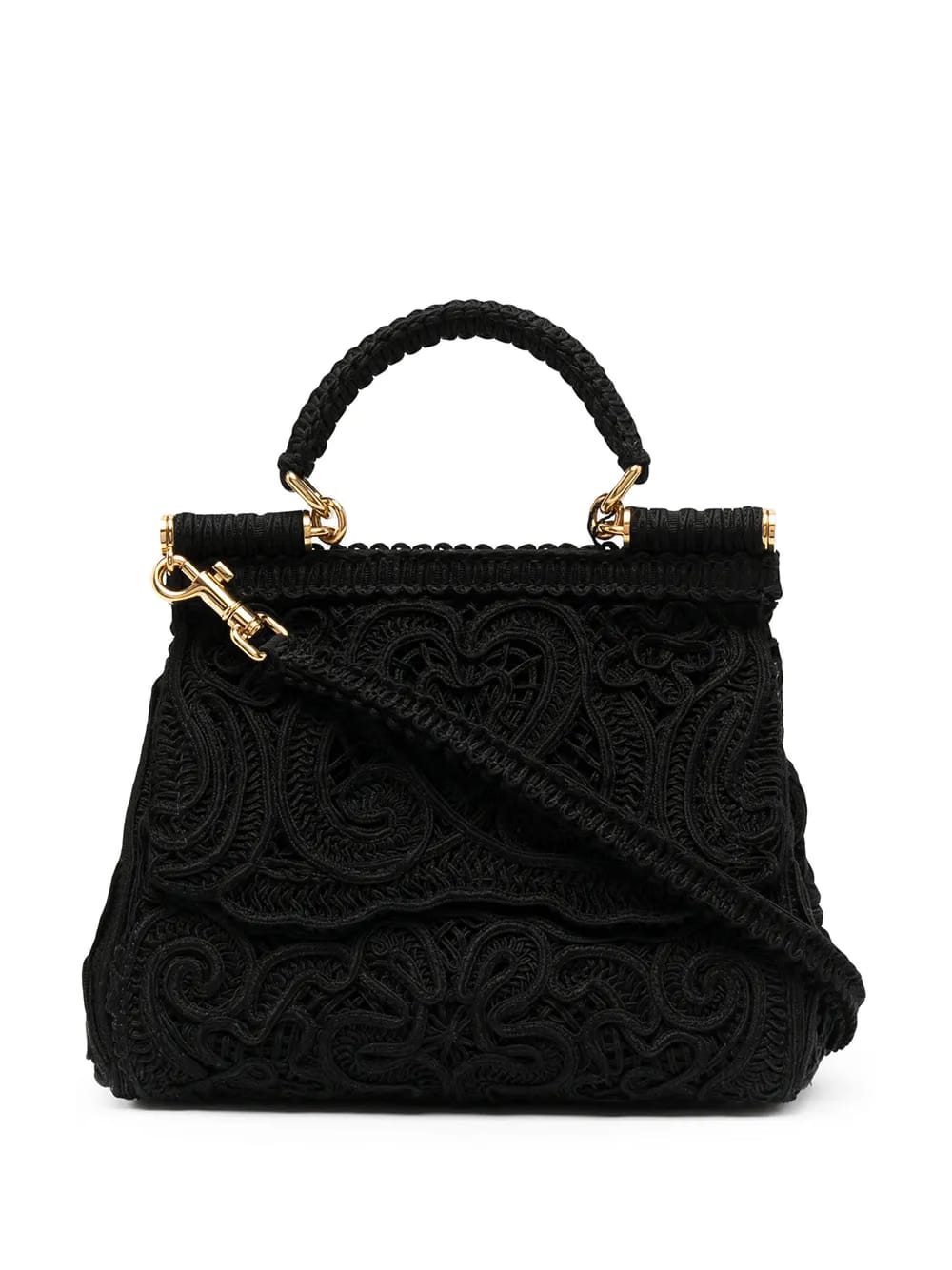 small Sicily lace top-handle bag