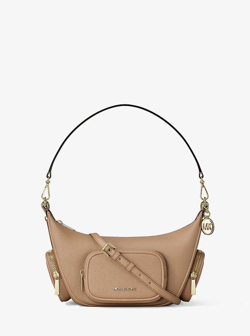 Michael Kors Merritt Small Pebbled Leather Crossbody Bag Camel