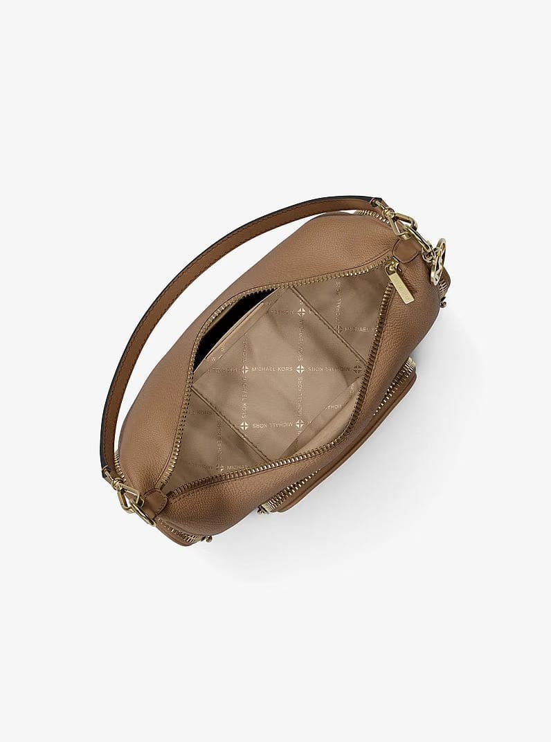 Michael Kors Merritt Small Pebbled Leather Crossbody Bag Camel