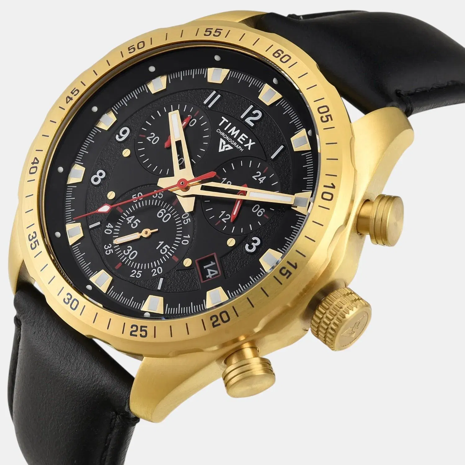 Timex Vector Men Quartz Dial Chronograph Leather Watch Tweg26001