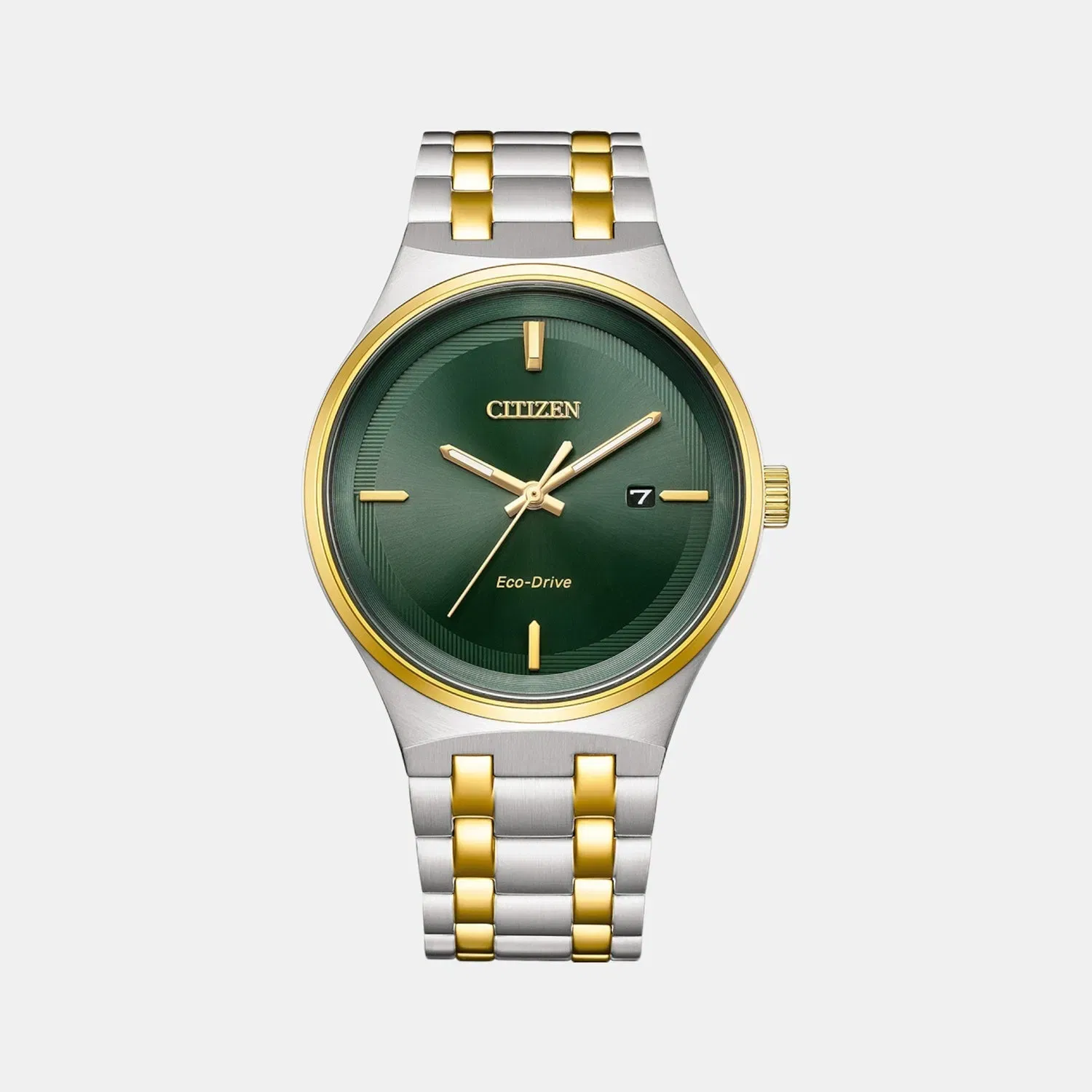 Citizen Axiom Men Quartz Green Dial Analog Stainless Steel Watch Bm7654-57X