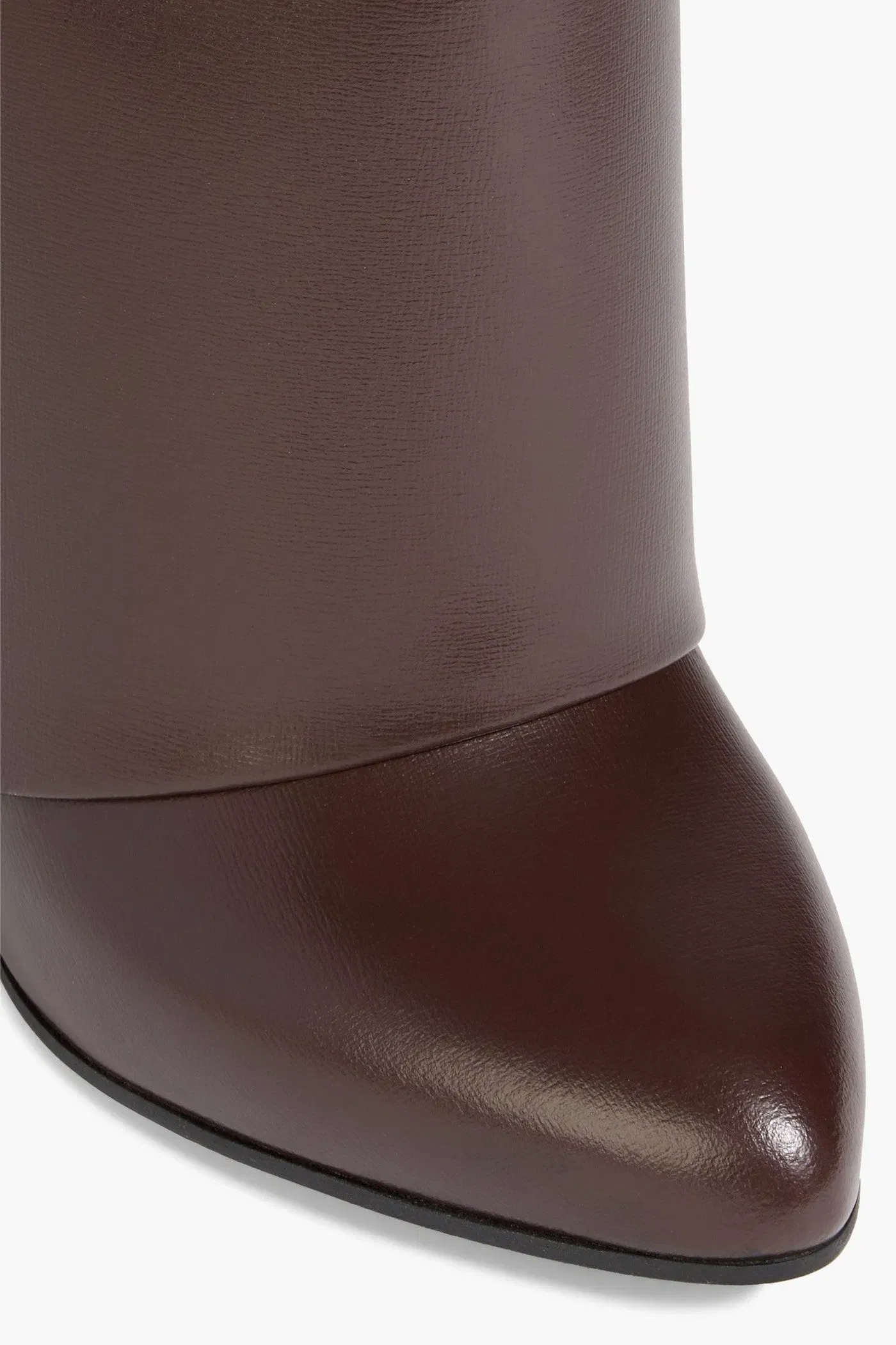 Givenchy Shark Lock Leather Knee Boots Brown Women's