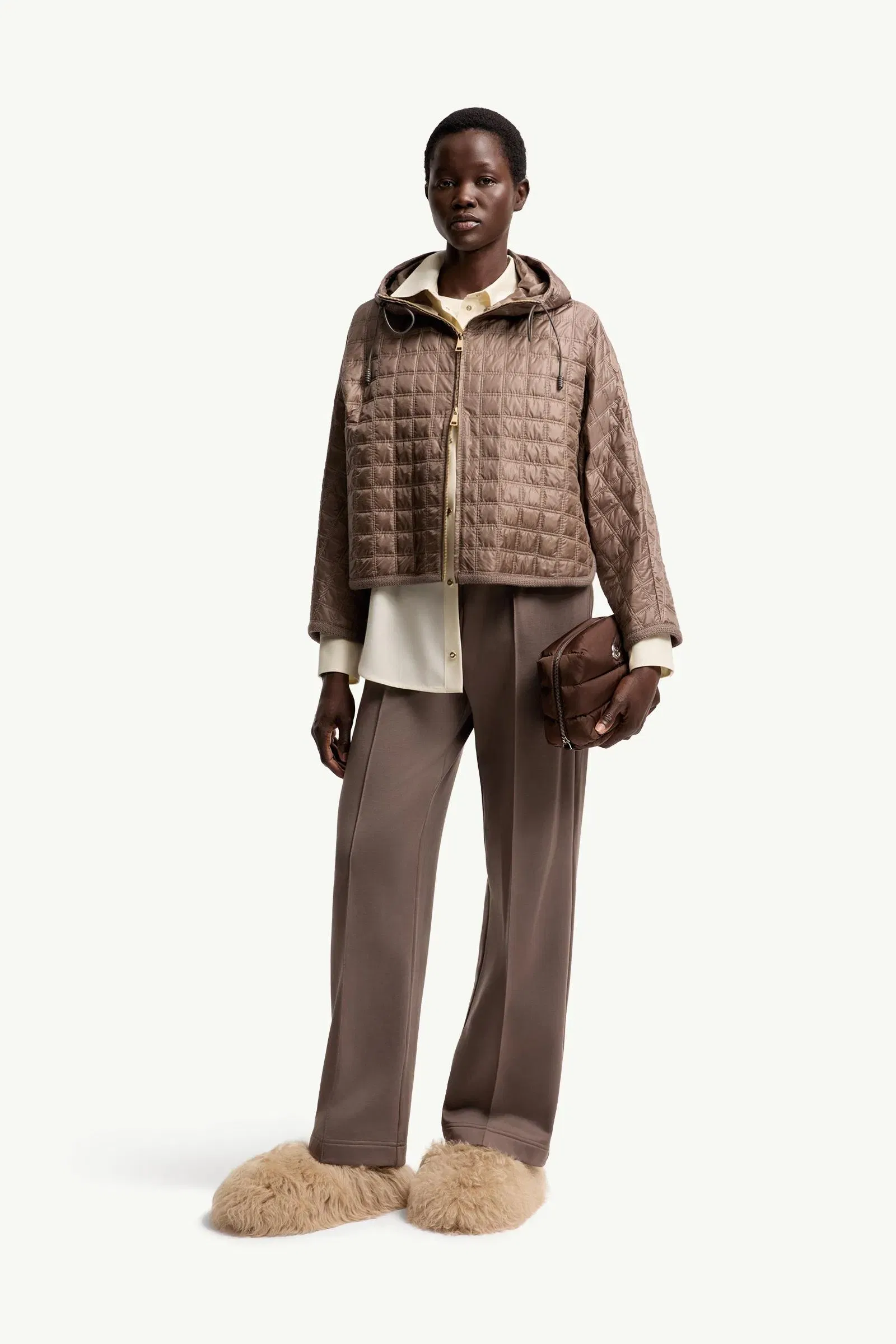 Moncler Technical Fleece Sweatpants Taupe Taupe