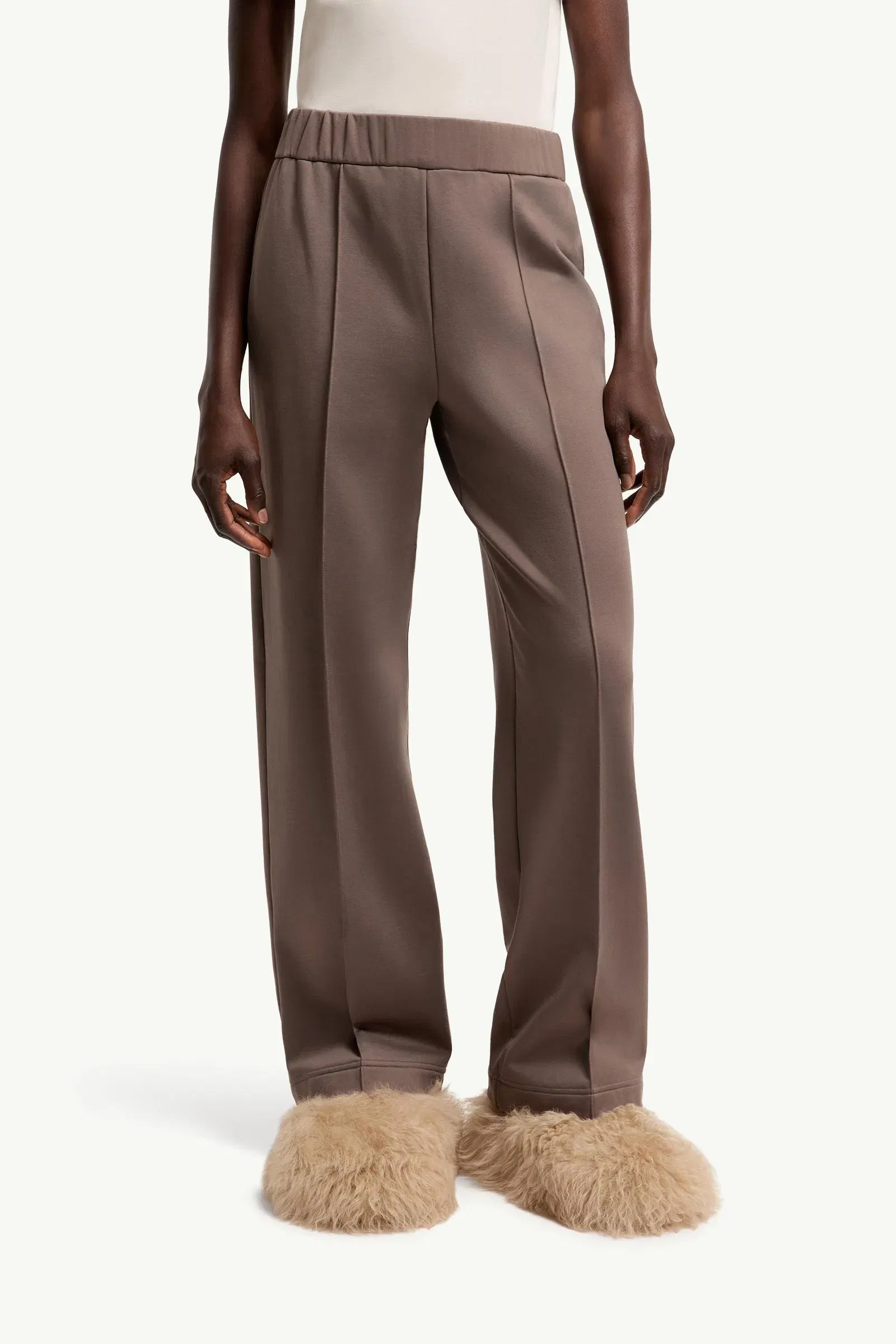 Moncler Technical Fleece Sweatpants Taupe Taupe