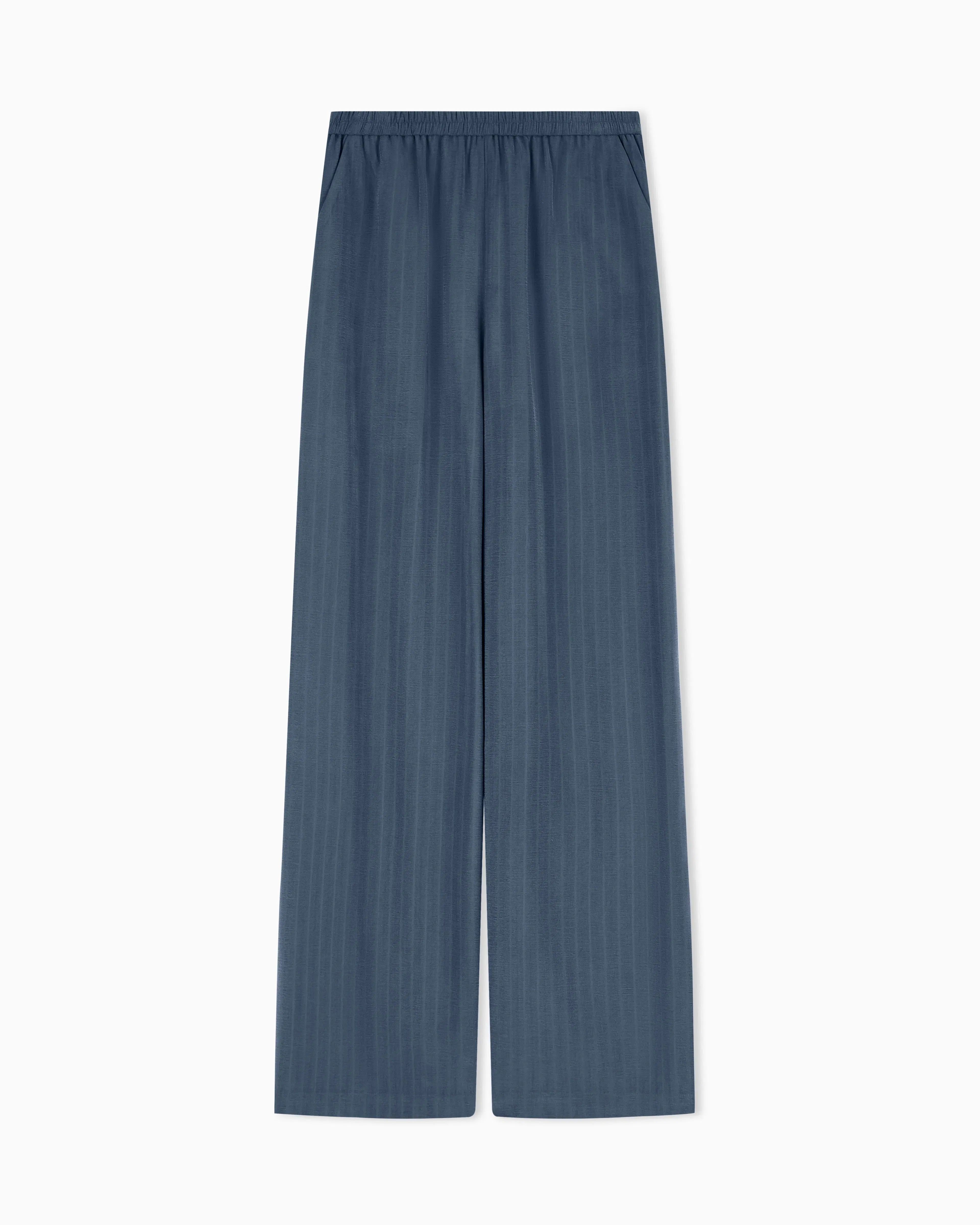 Emporio Armani Pinstriped flowing fabric trousers
