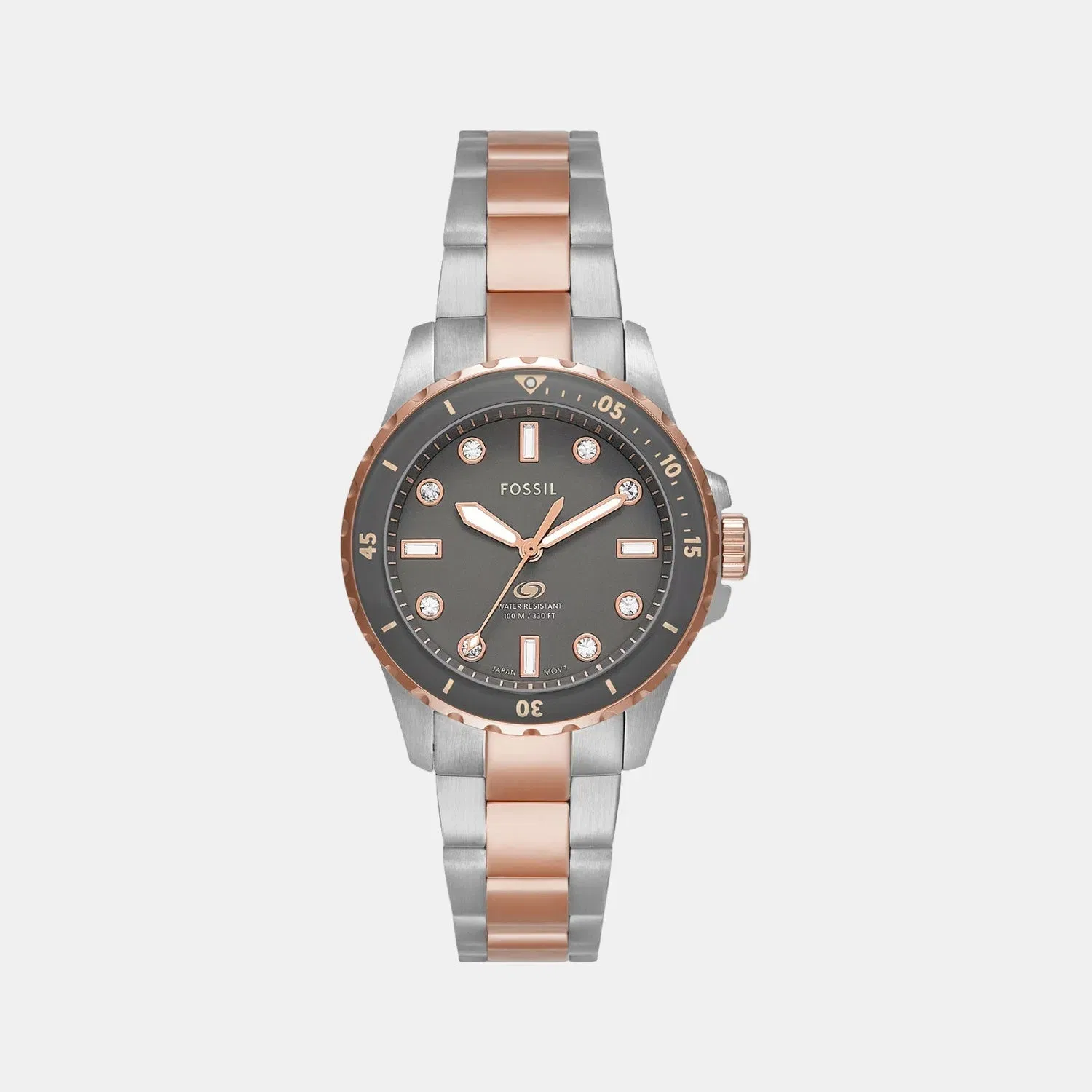 Fossil Fossil Blue Dive Women Quartz Grey Dial Analog Stainless Steel Watch Es5348