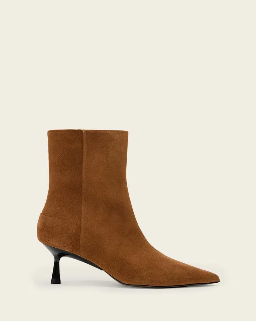 AllSaints Vivian Suede Boots Women's Sepia Brown Women's