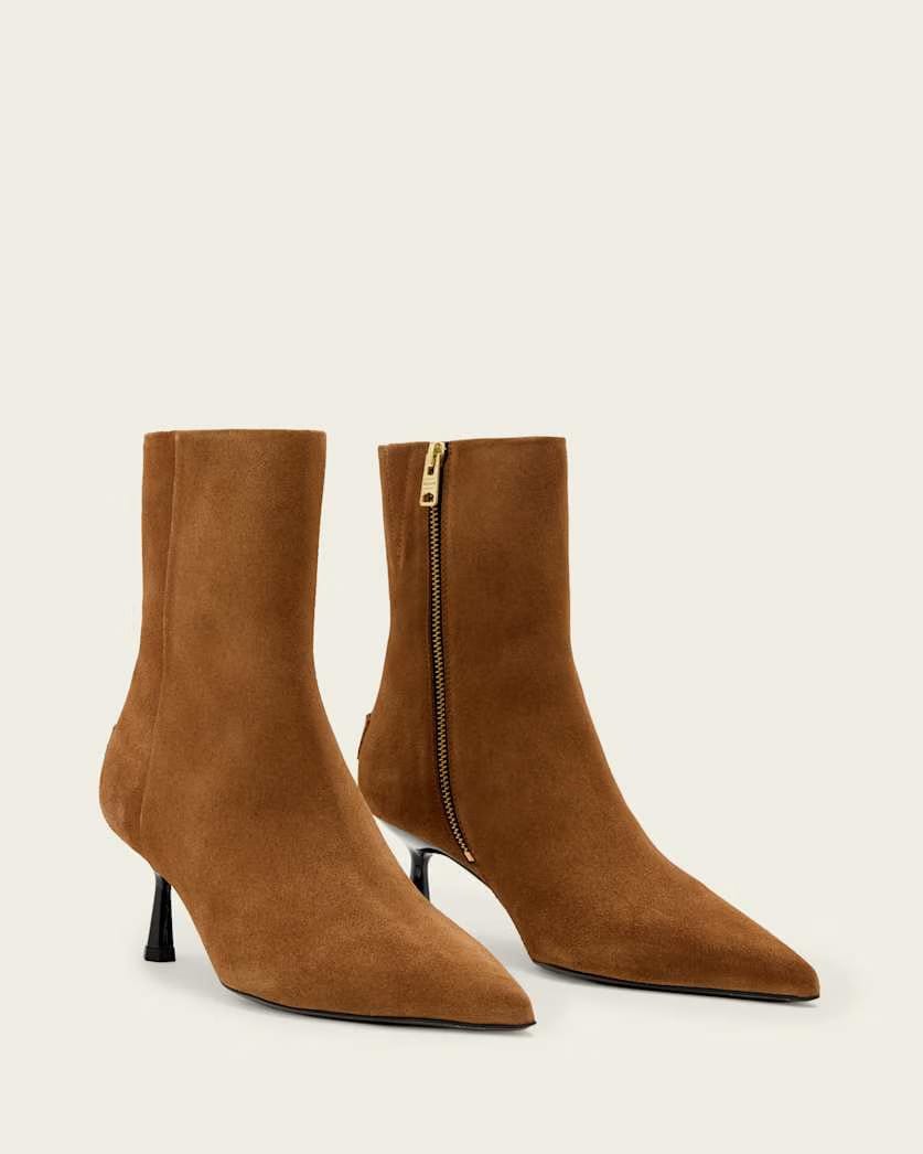 AllSaints Vivian Suede Boots Women's Sepia Brown Women's