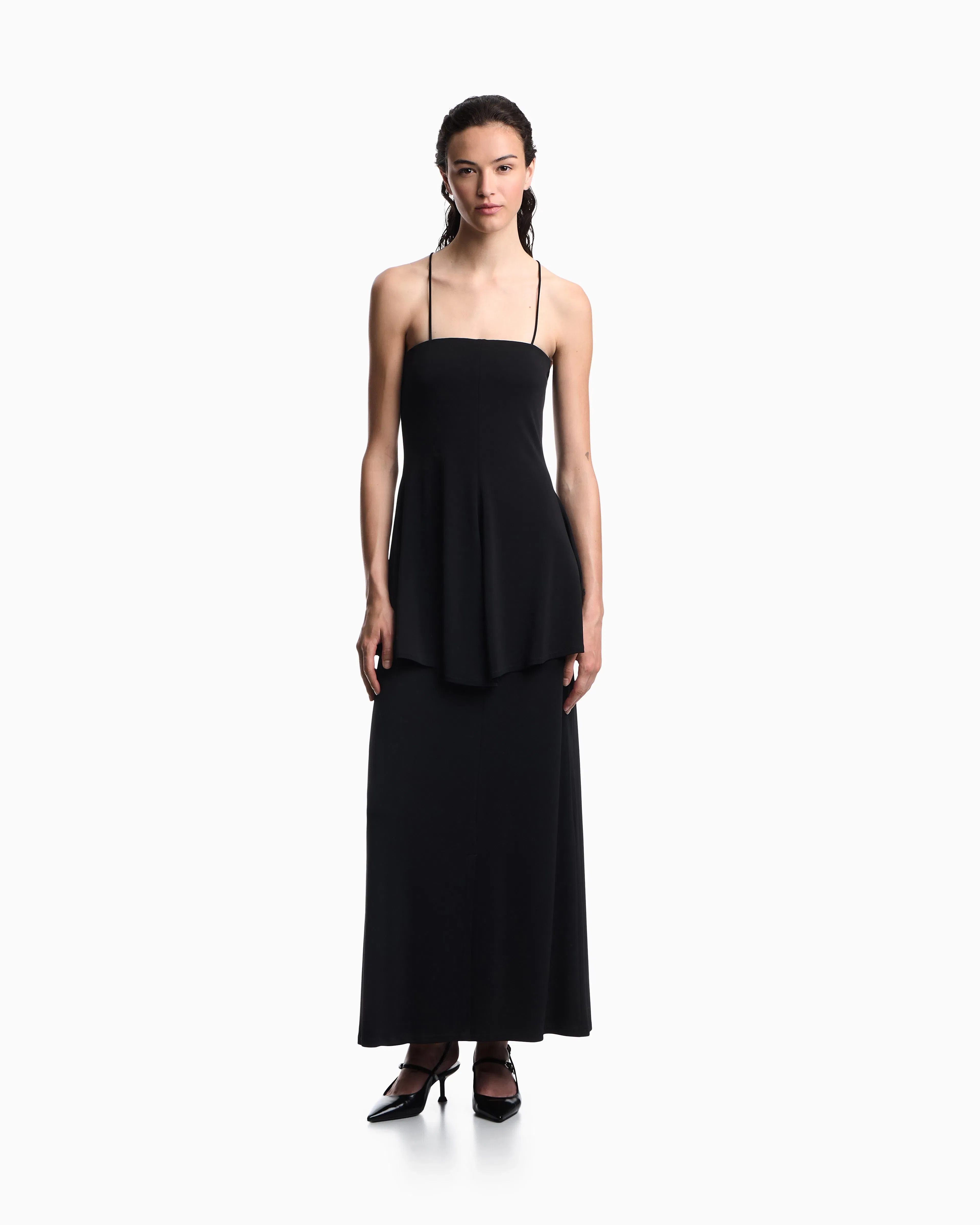 Emporio Armani Two-piece effect crêpe dress in stretch viscose