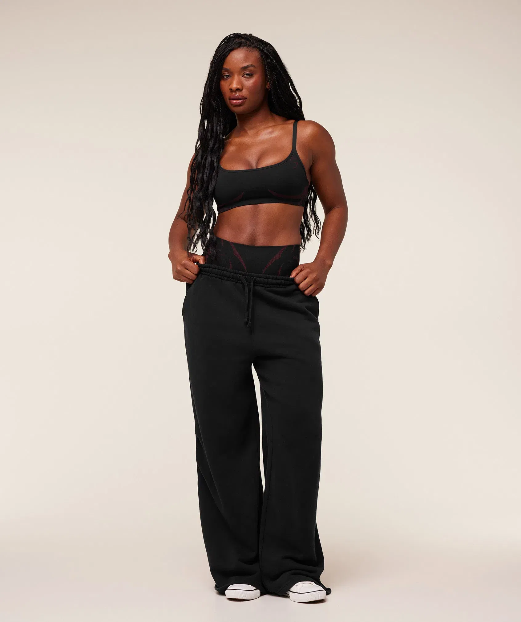 Women's Gymshark Pump Cover Structured Fleece Pants Black