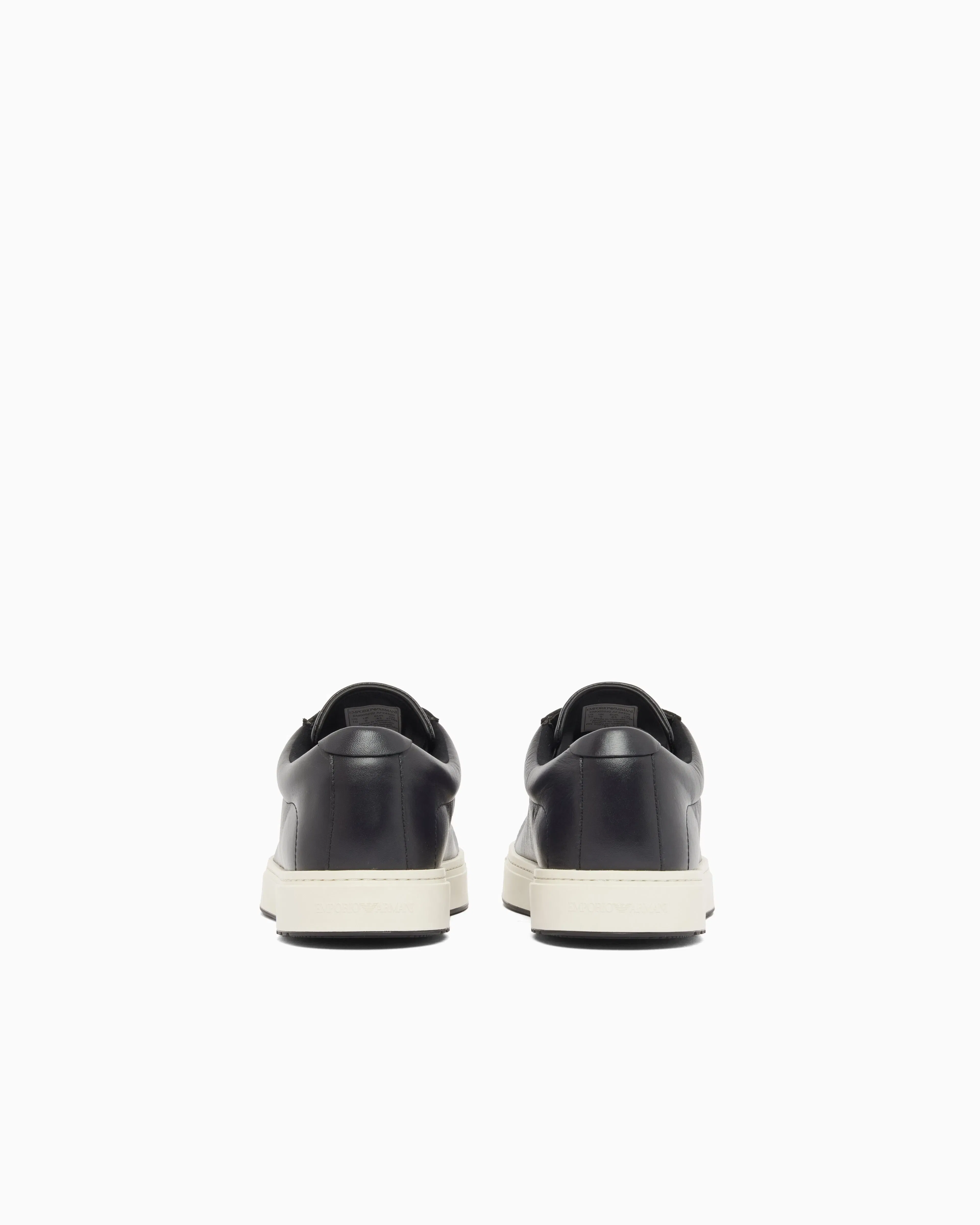 Emporio Armani Travel Essentials Leather Sneakers Navy Blue