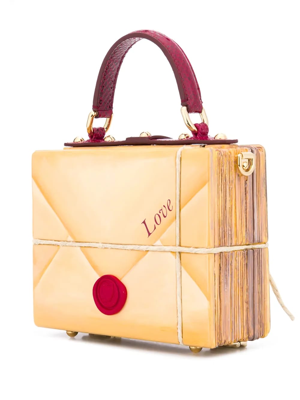 Dolce Box wood top-handle bag