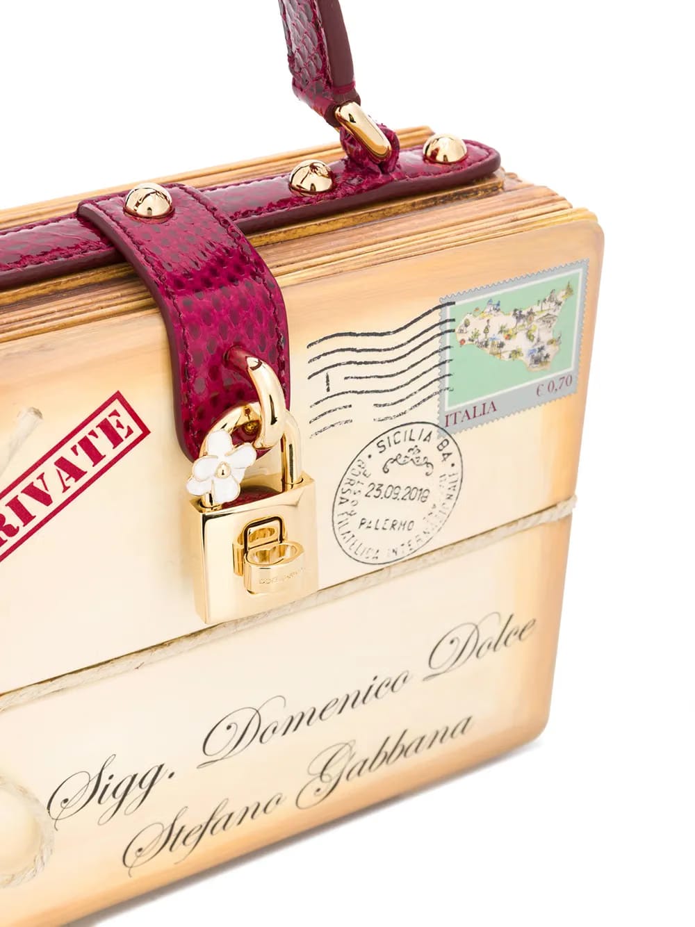 Dolce Box wood top-handle bag