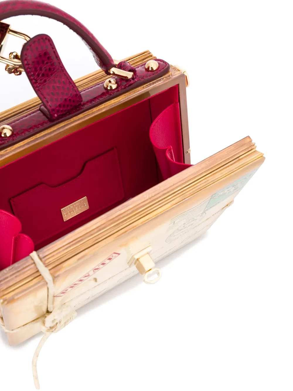 Dolce Box wood top-handle bag