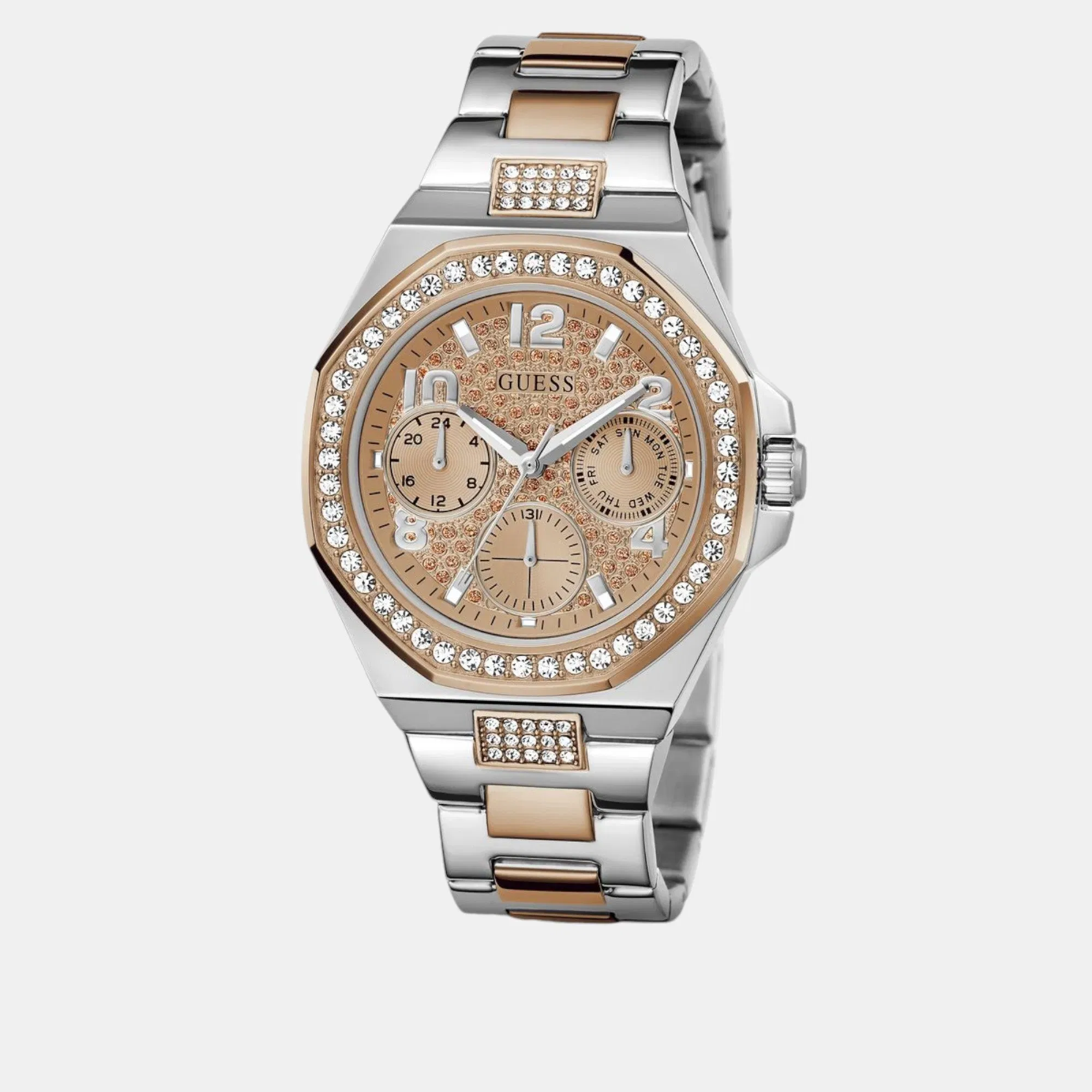 Guess Gt Lady Empire Women Quartz Rose Gold Dial Analog Stainless Steel Gw0777L3
