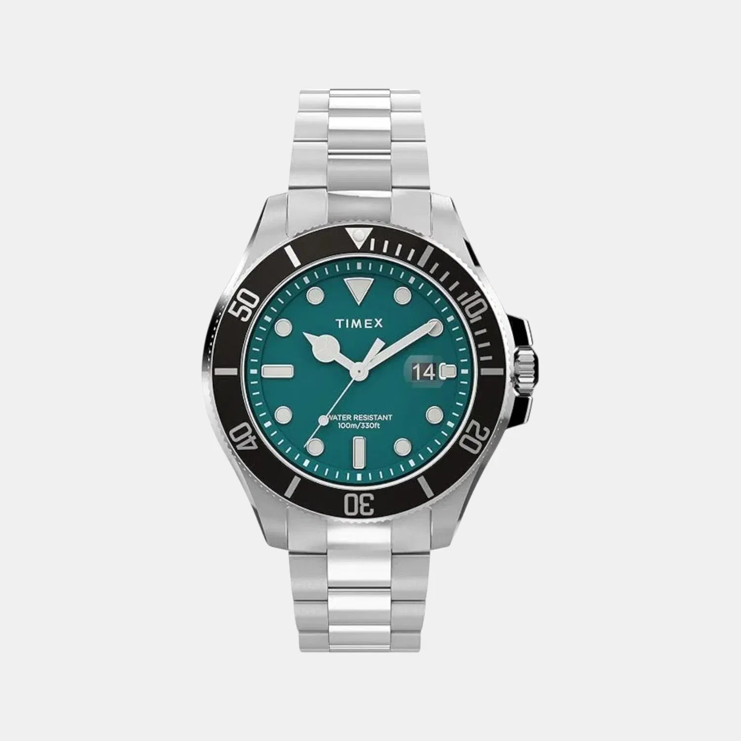 Timex Men Quartz Green Dial Analog Stainless Steel Watch Tw2V91900Uj