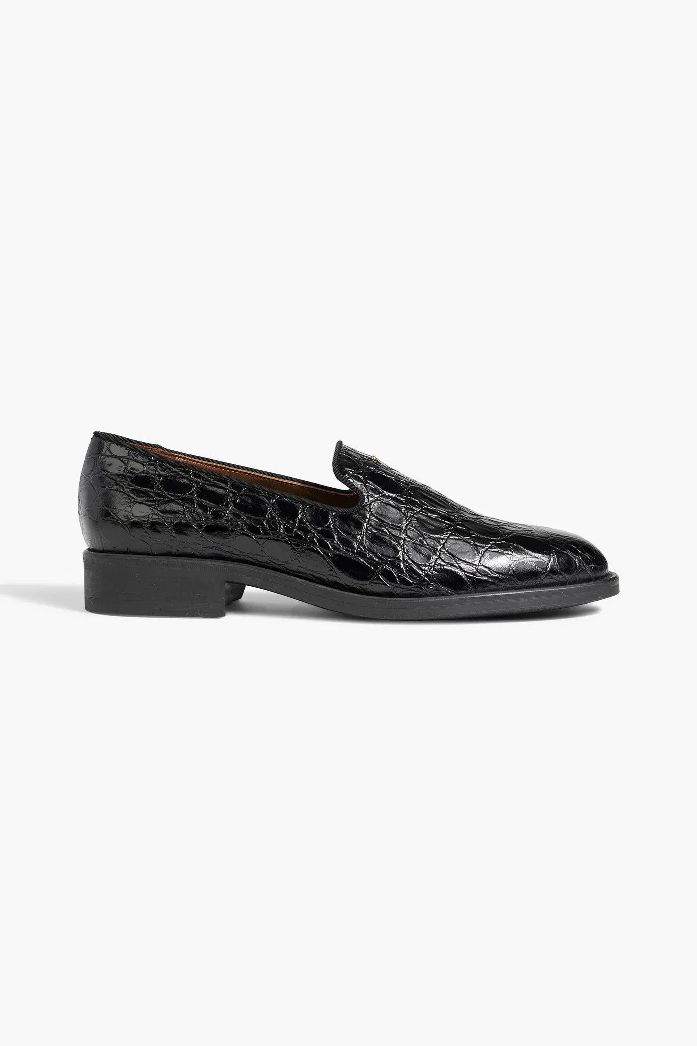 Giuseppe Zanotti Dories Croc-Effect Leather Loafers Black Women's