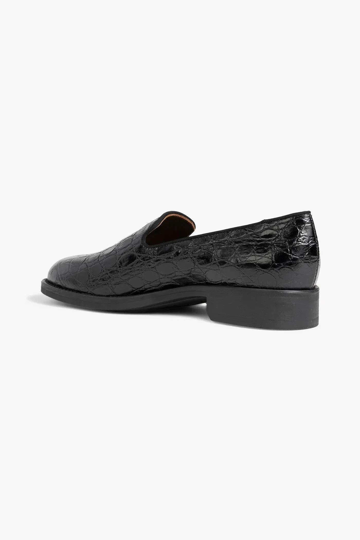 Giuseppe Zanotti Dories Croc-Effect Leather Loafers Black Women's
