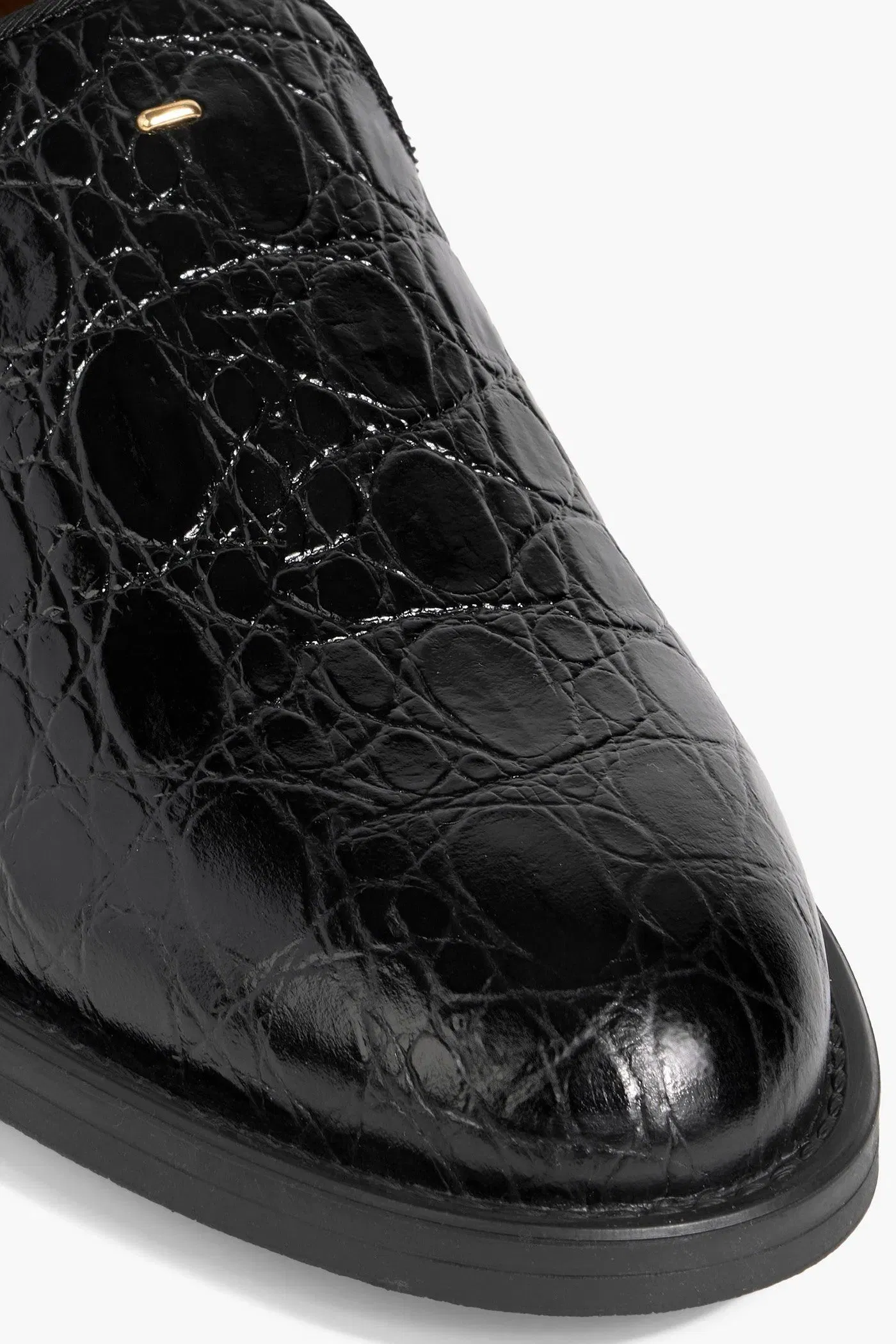Giuseppe Zanotti Dories Croc-Effect Leather Loafers Black Women's