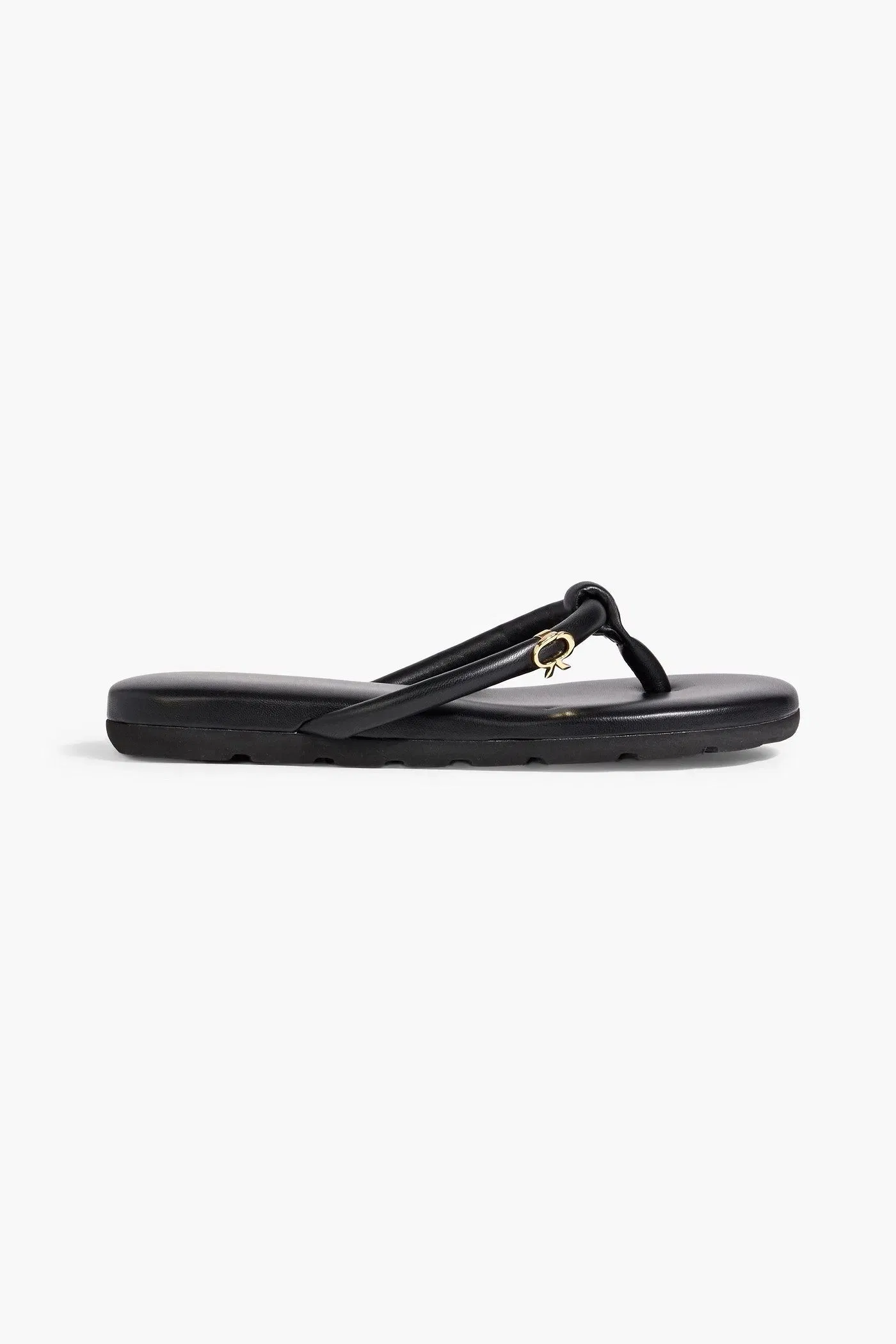 Gianvito Rossi Fiji Padded Leather Flip Flops Black Women's