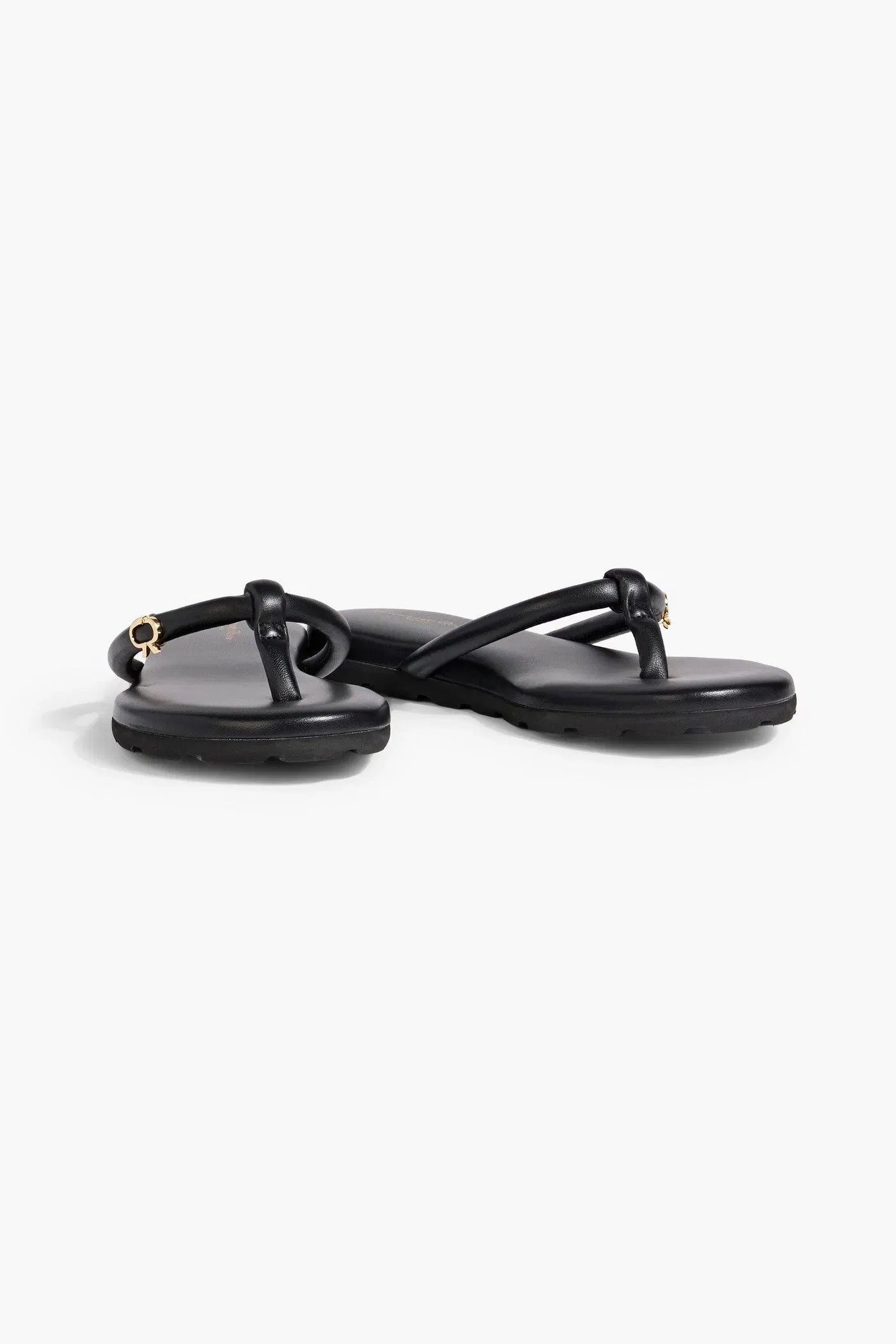 Gianvito Rossi Fiji Padded Leather Flip Flops Black Women's