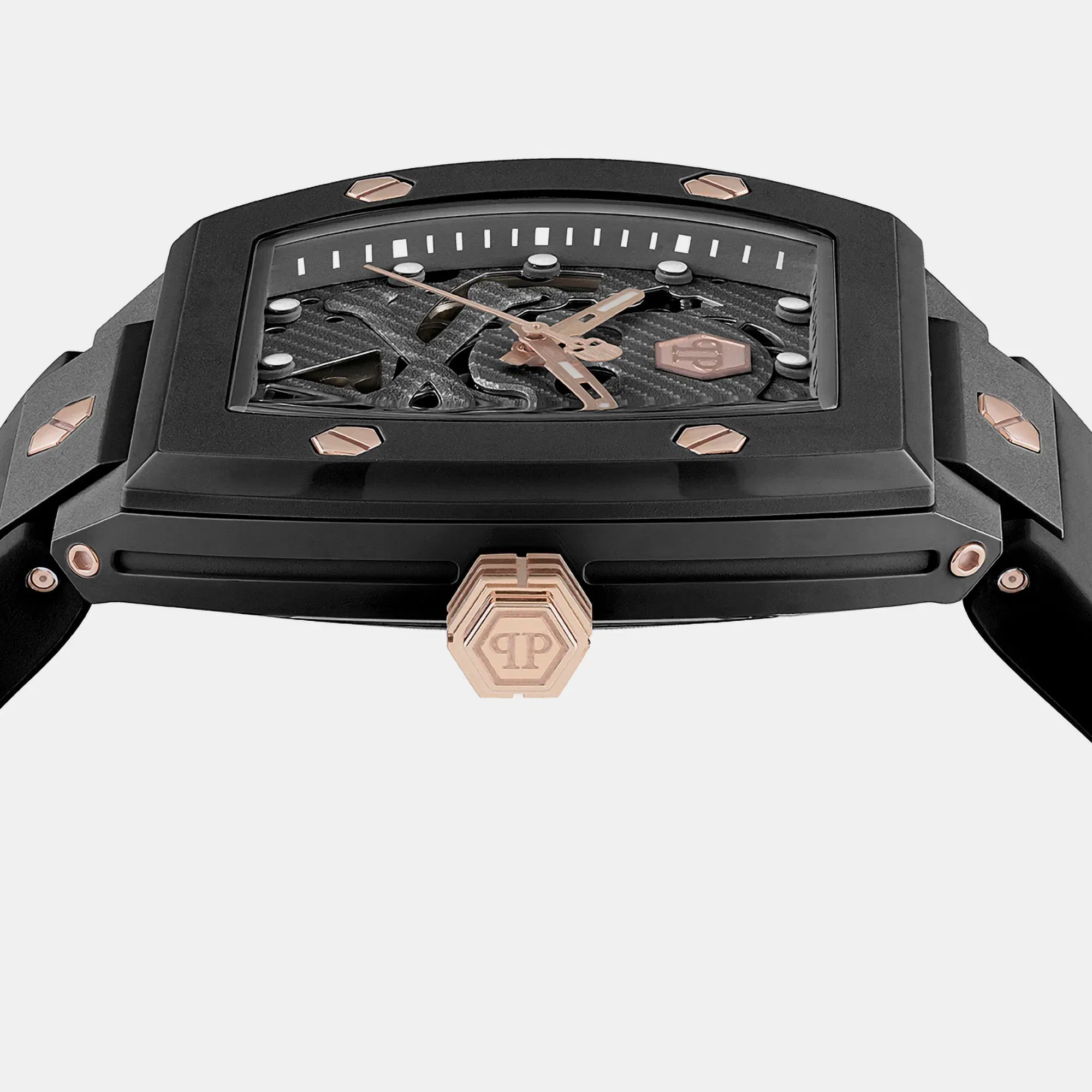 Philipp Plein $Keleton Men Automatic Black Dial Analog Silicone Watch Pwvba0523