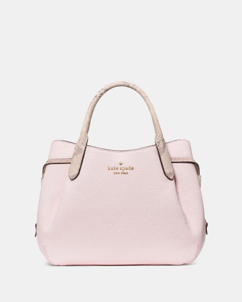 KateSpade Dumpling Pebble and Snake Embossed Small Satchel Bag Shimmer Pink Multi