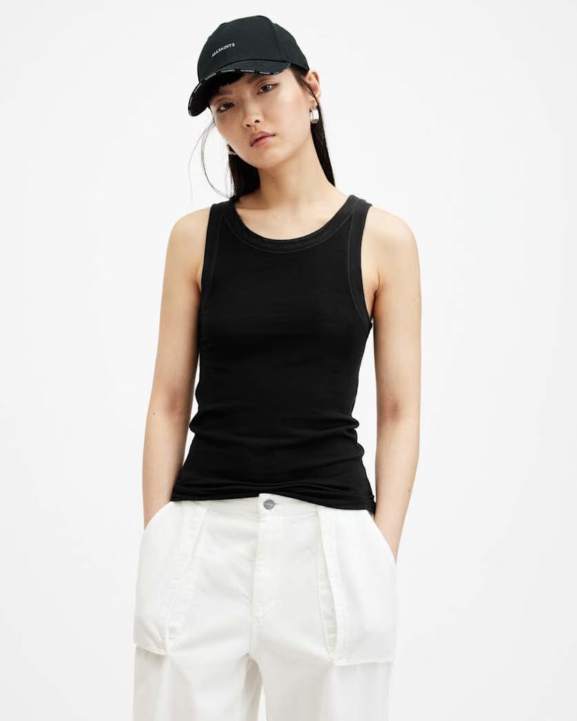 AllSaints Rina Crew Neck Sleeveless Tank Top Women's White Women's