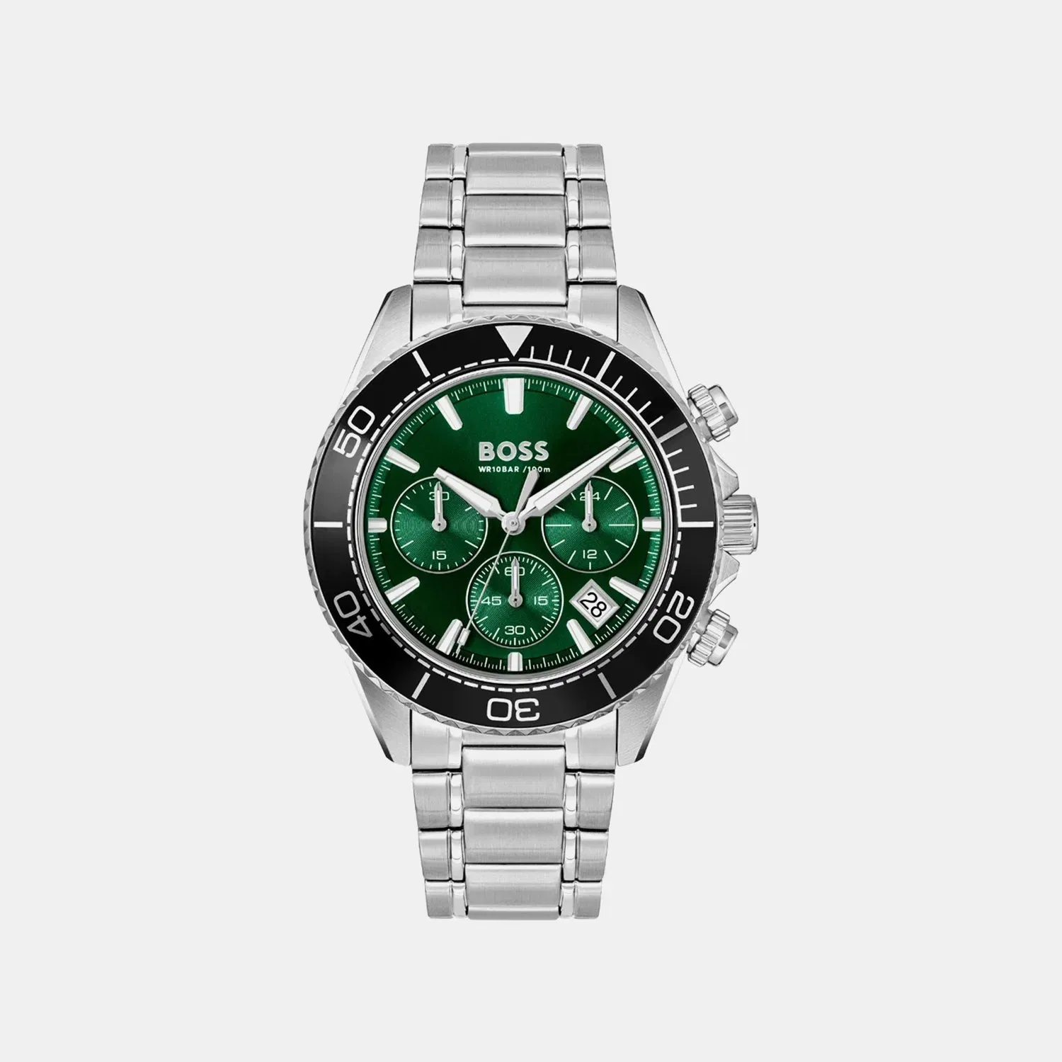 Boss Sealiner Men Quartz Green Dial Chronograph Stainless Steel Watch 1514321