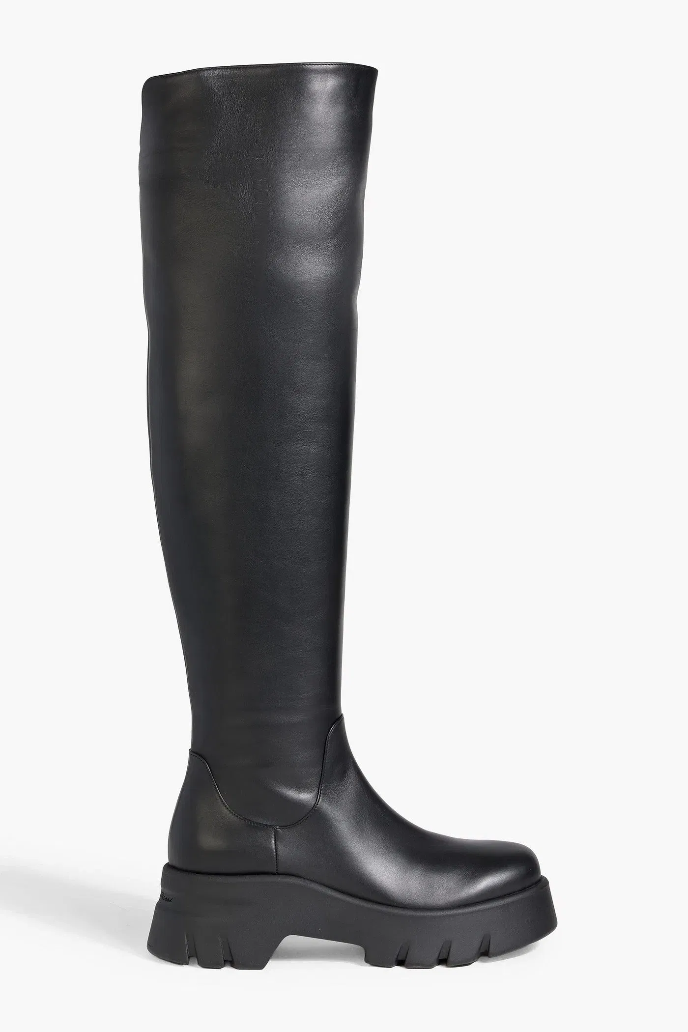 Gianvito Rossi Montey Leather Platform Over-The-Knee Boots Black Women's