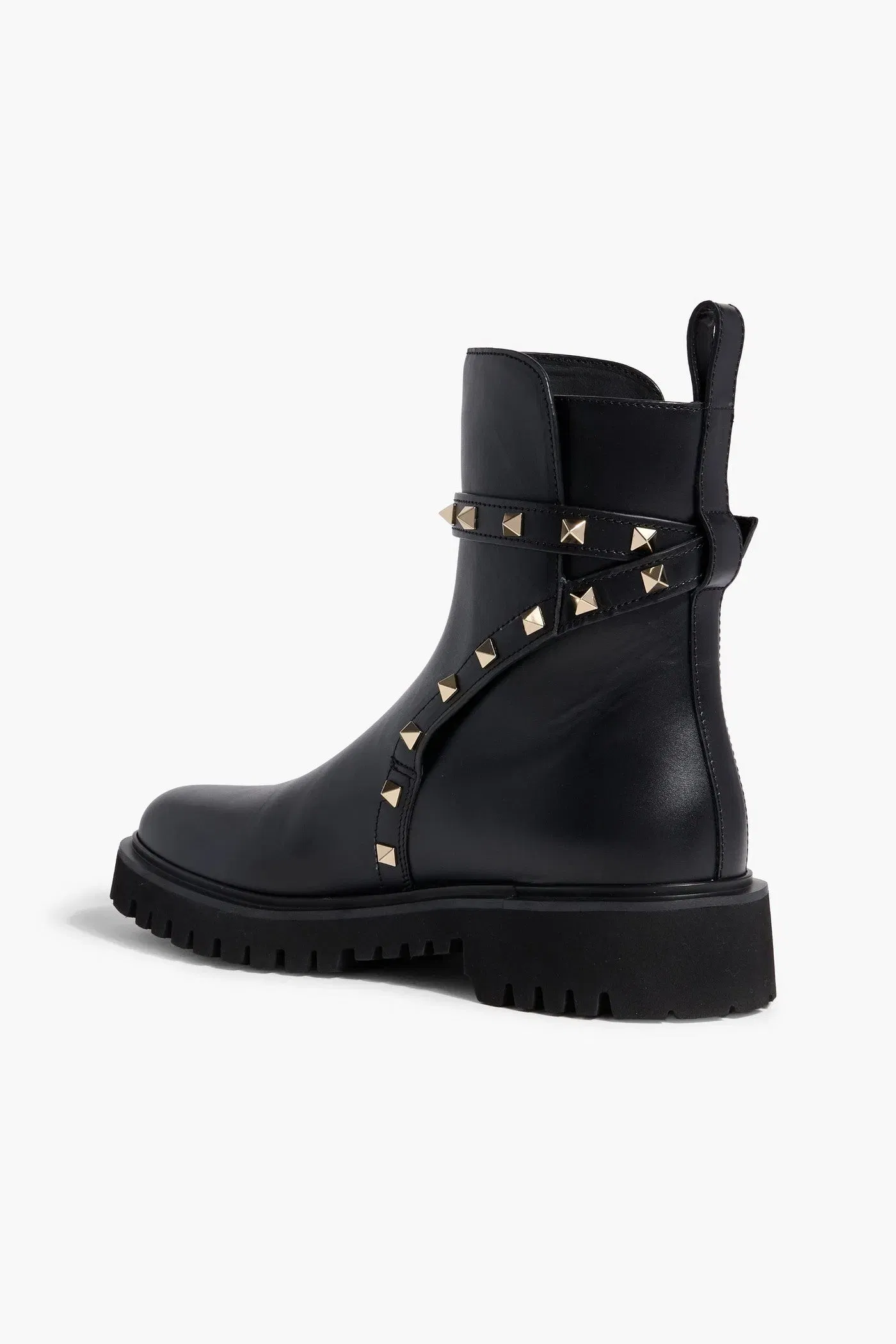 Valentino Garavani Rockstud Leather Ankle Boots Black Women's