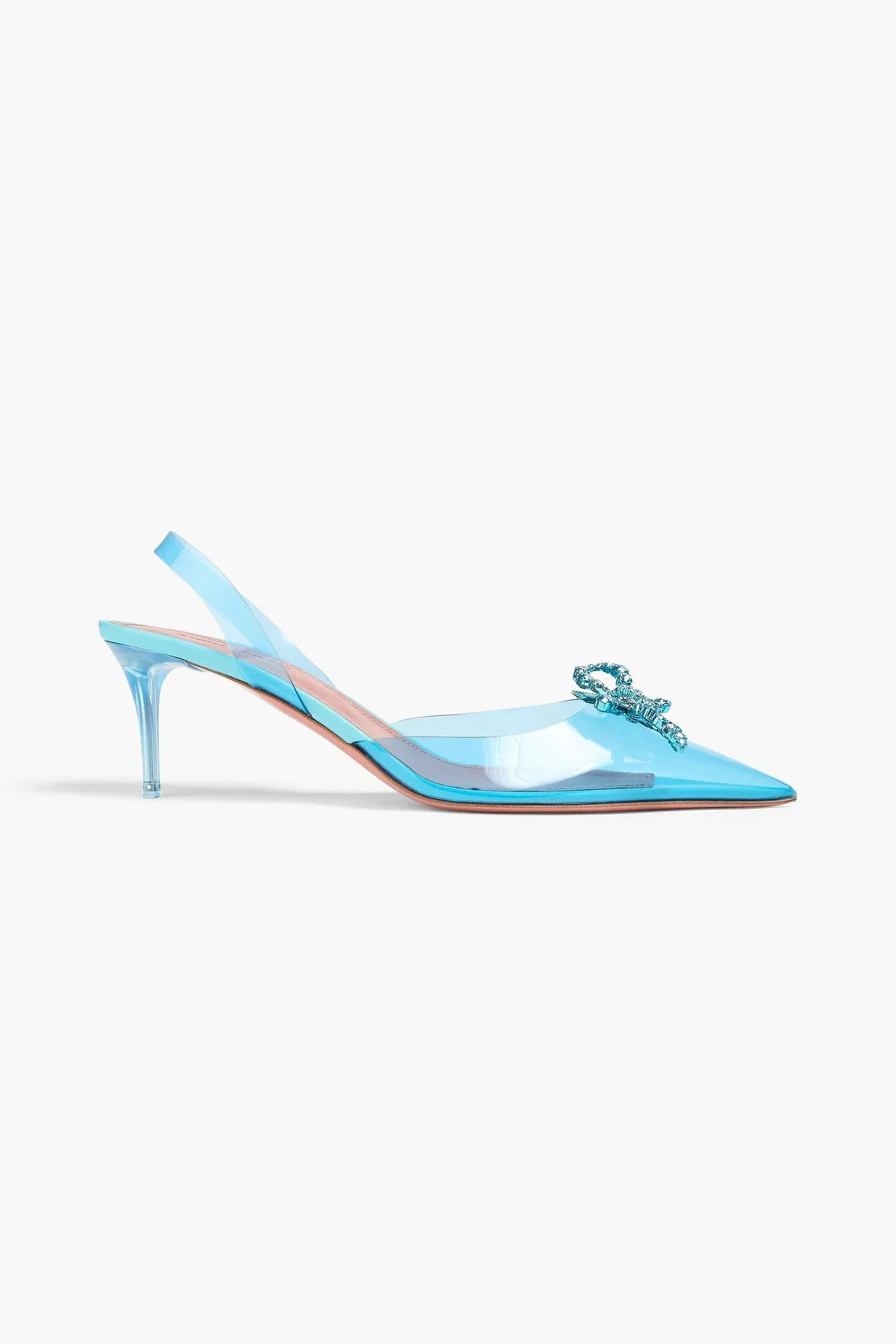 Amina Muaddi Rosie Crystal-Embellished Pvc Slingback Pumps Turquoise Women's