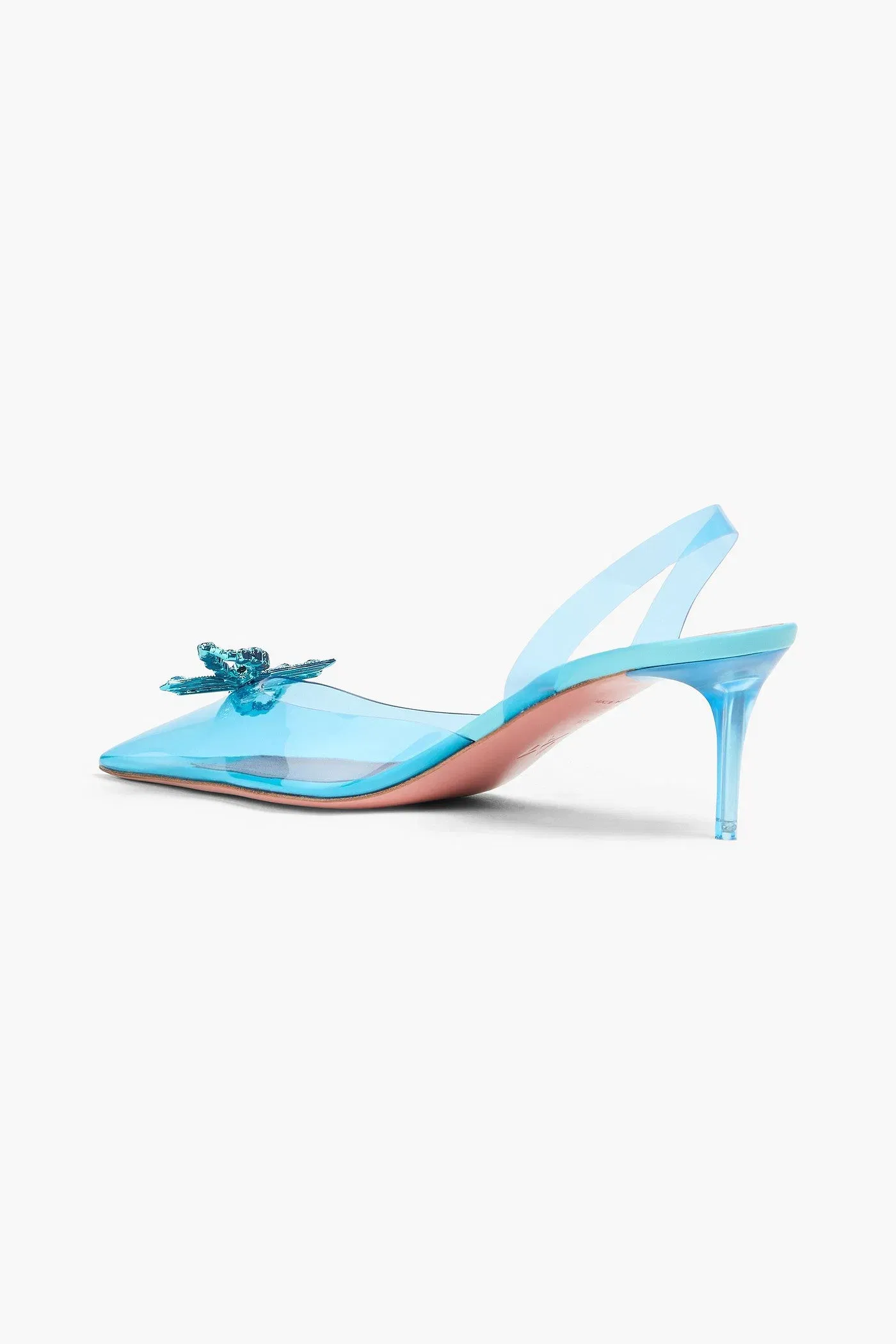 Amina Muaddi Rosie Crystal-Embellished Pvc Slingback Pumps Turquoise Women's