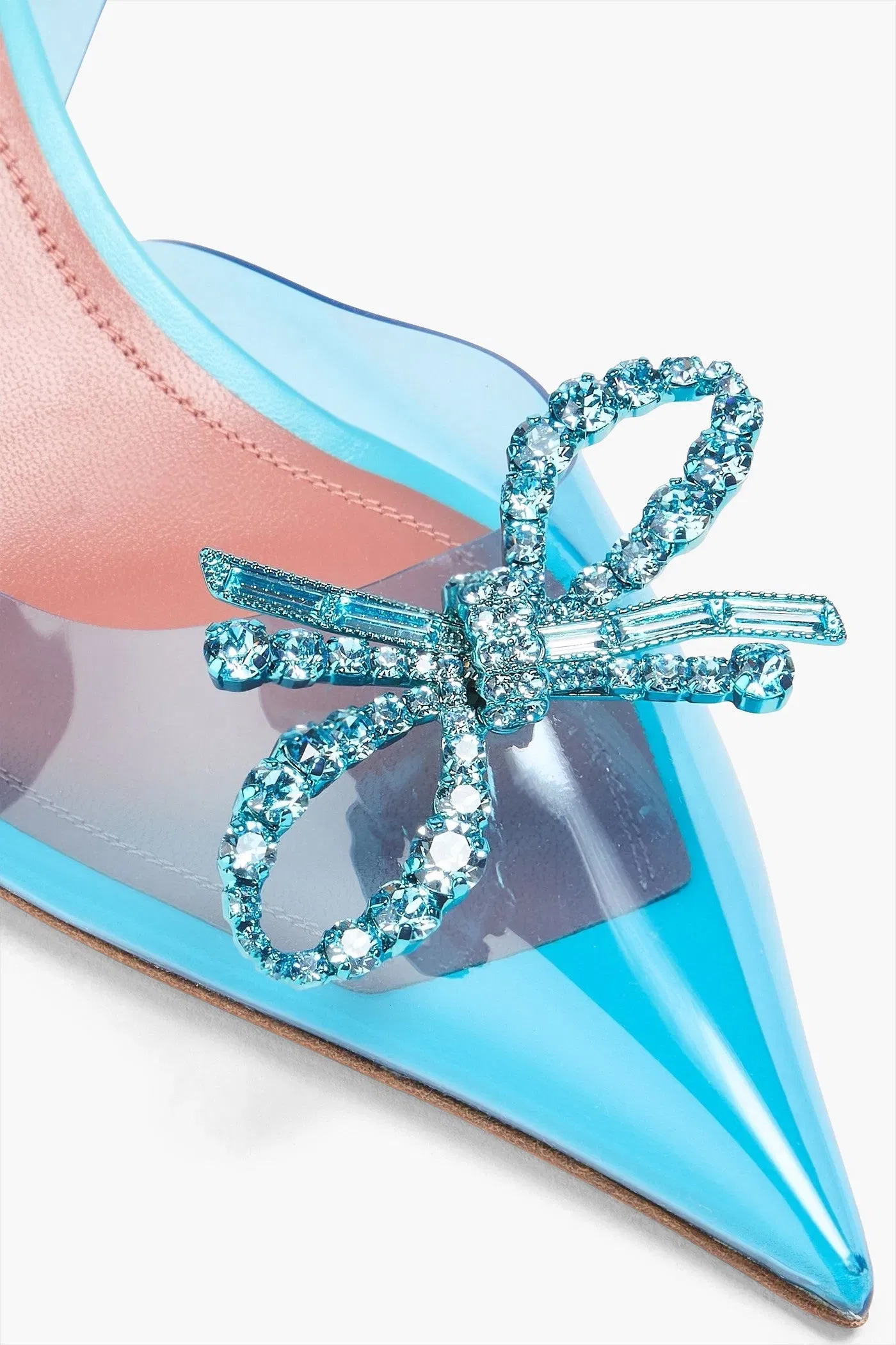 Amina Muaddi Rosie Crystal-Embellished Pvc Slingback Pumps Turquoise Women's