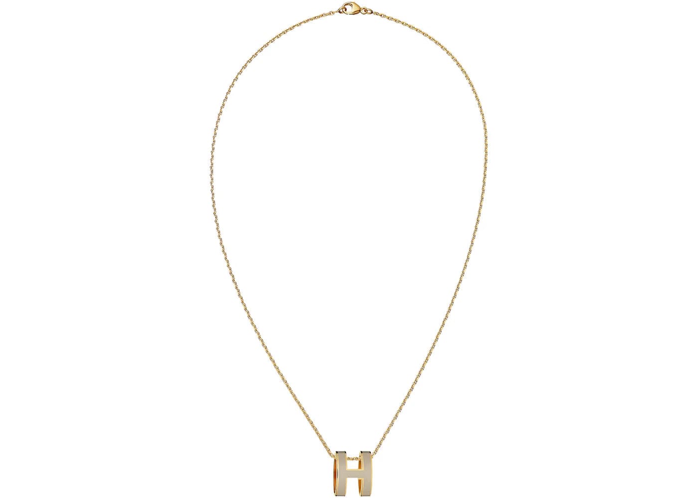 Hermes Mini Pop H Pendant Gold-Tone Marron Glace