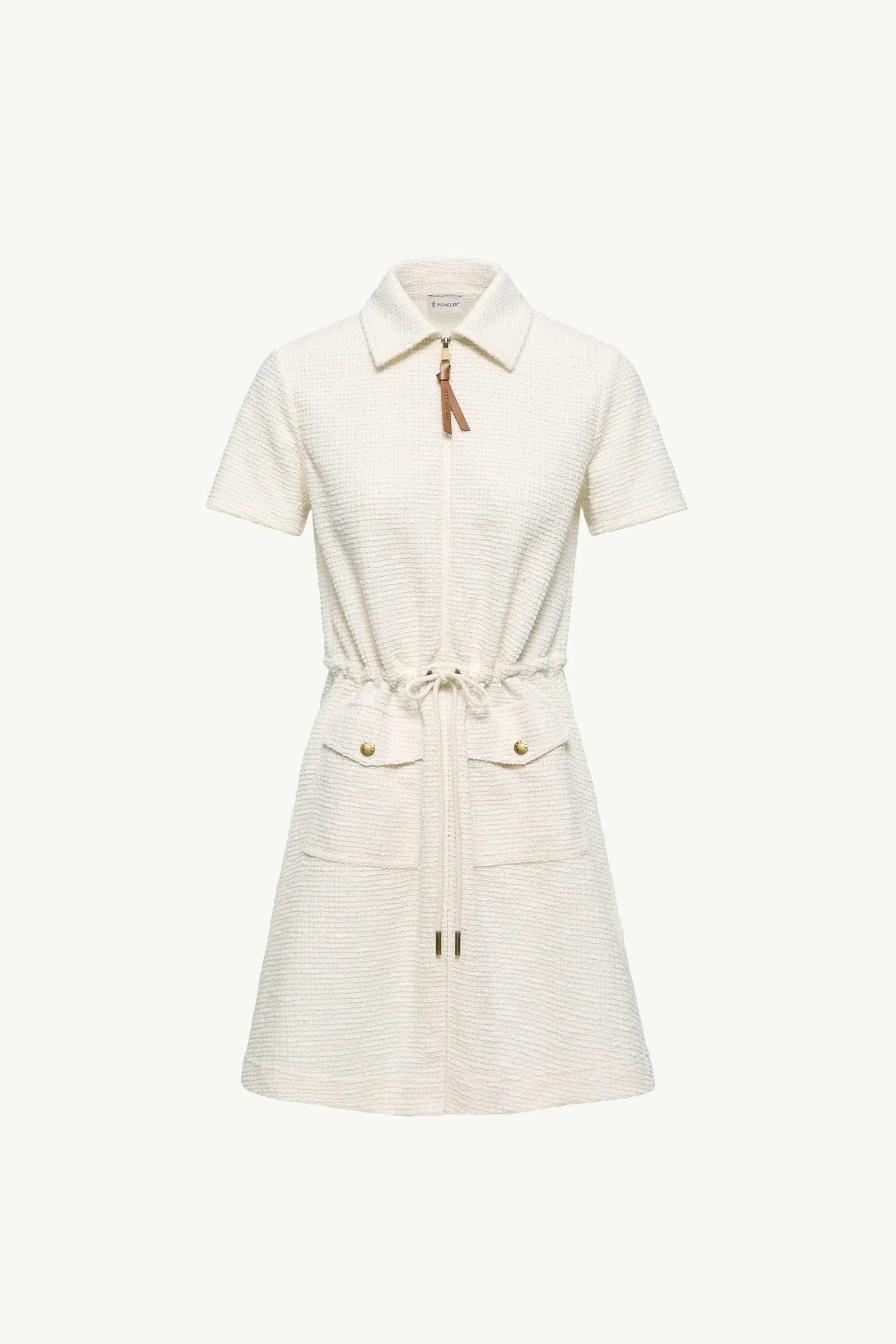 Moncler Bouclé Mini Dress White White