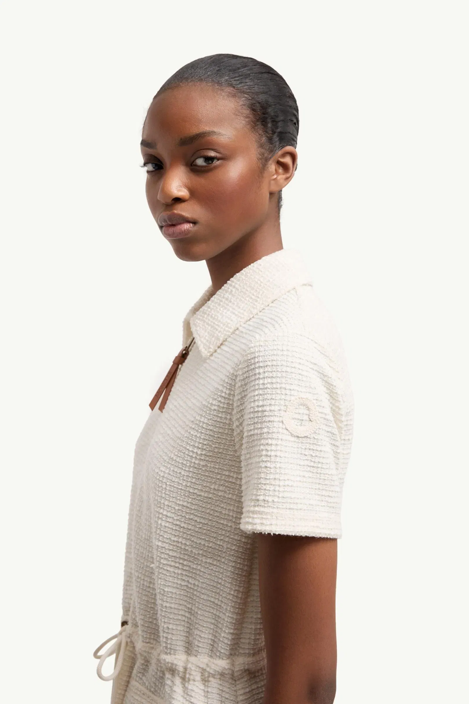 Moncler Bouclé Mini Dress White White