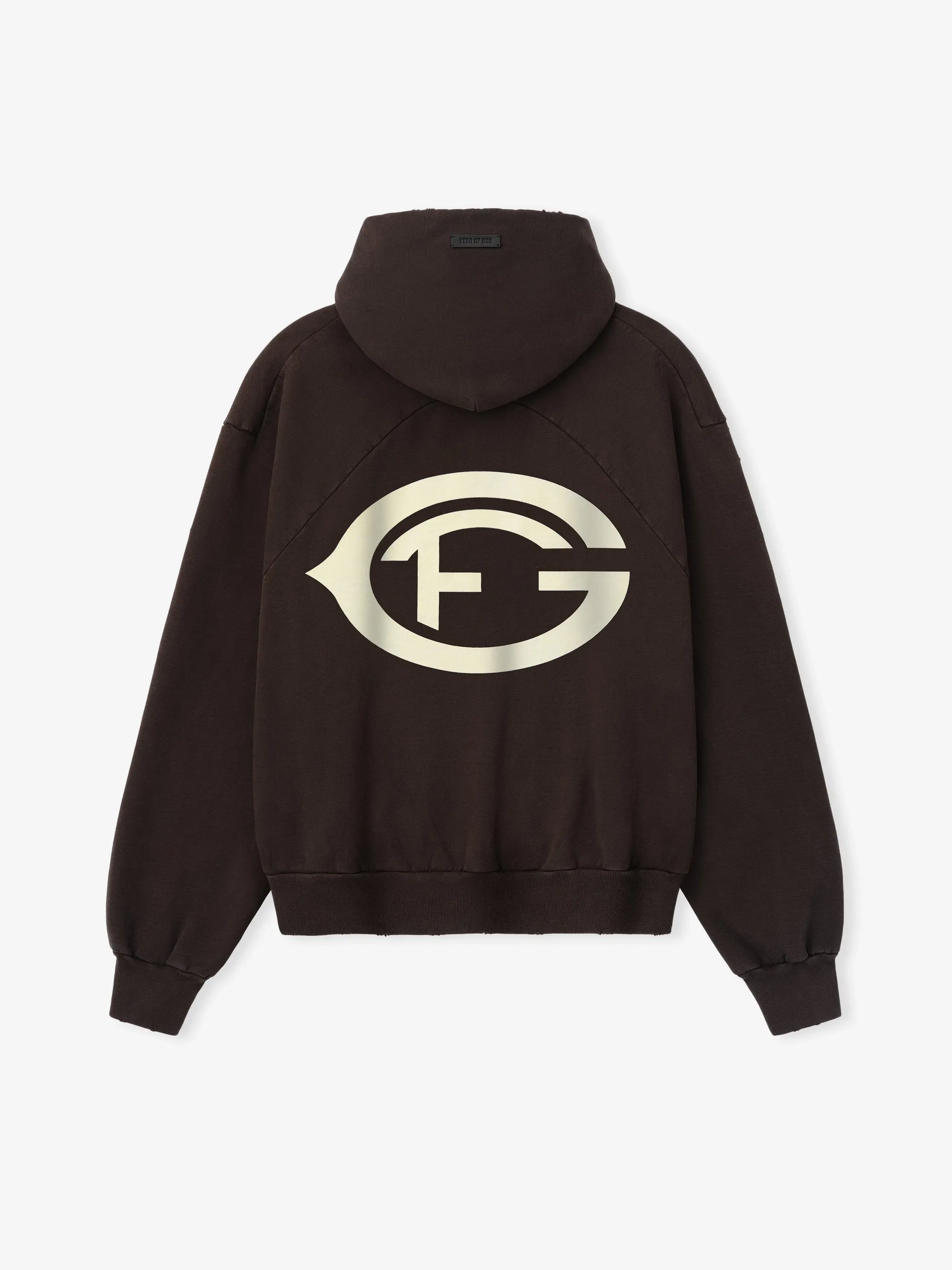 Essentials F Of G Classic Half Raglan Hoodie W/ Pocket Dark Brown