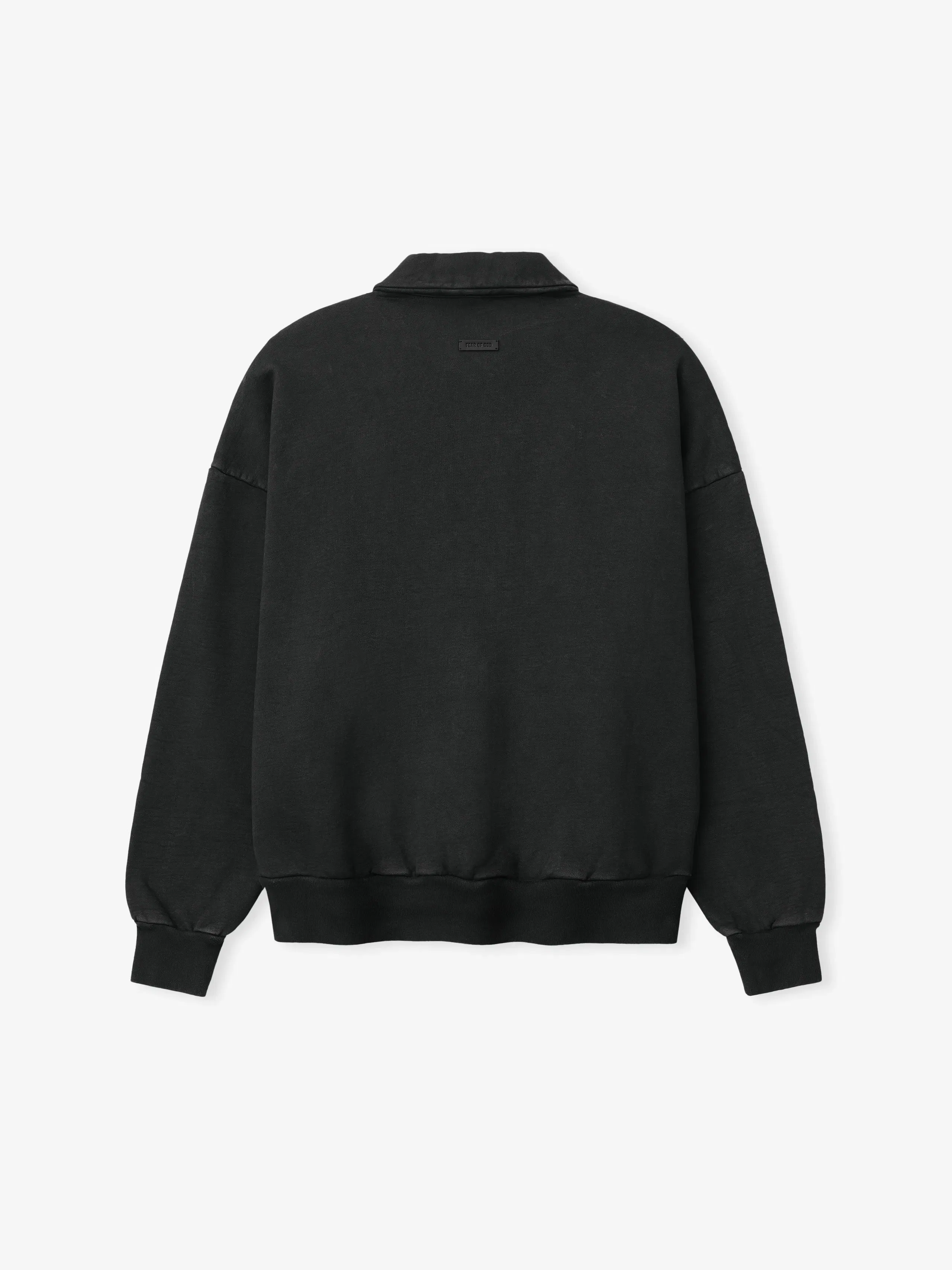 Essentials Sunfaded Half Zip Polo Sweatshirt Black